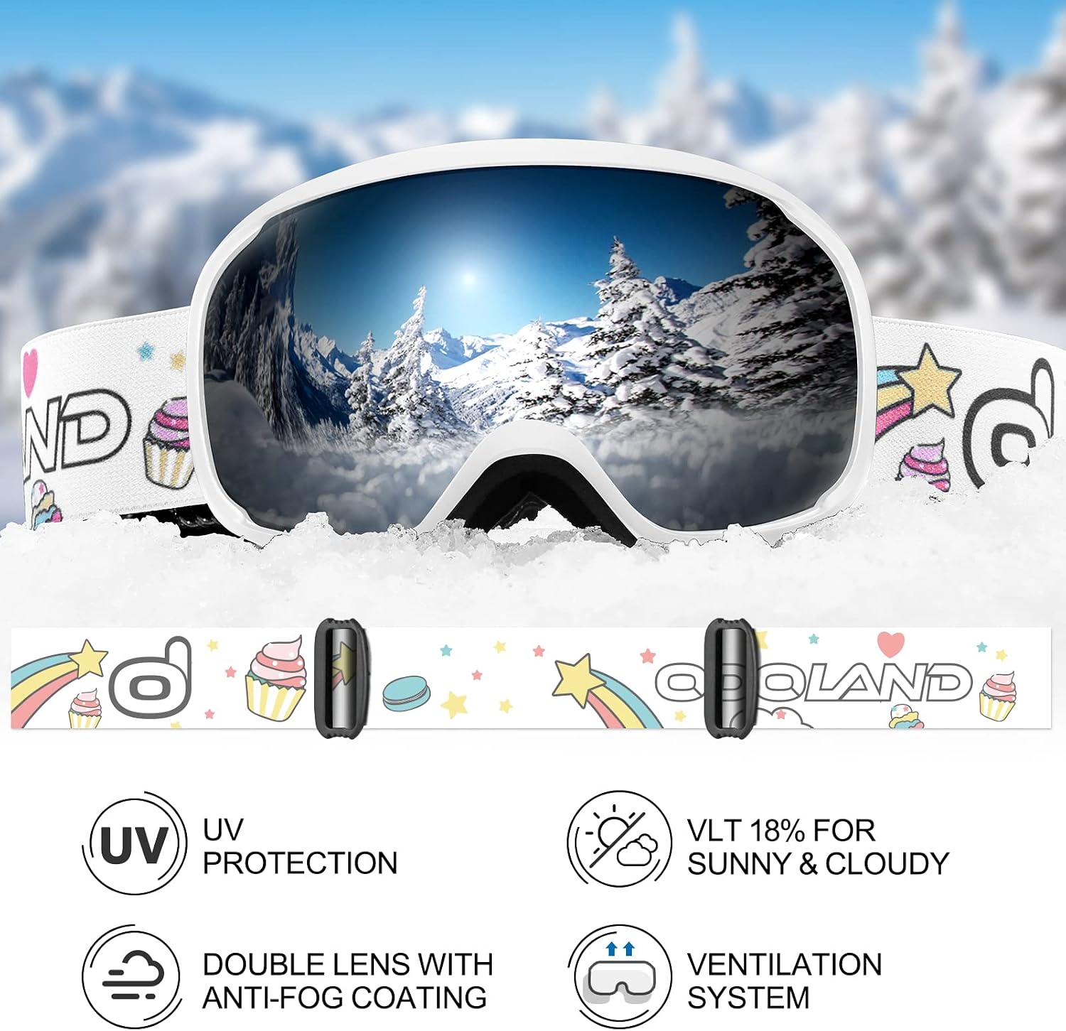 Thumbnail 6 de Odoland Kids Ski Helmet with Goggles for Ages 6-14