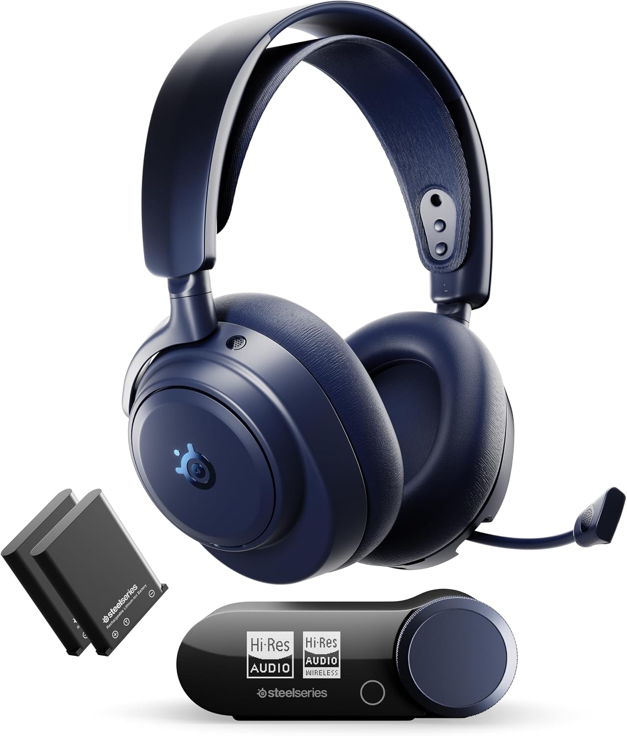 Detalle de SteelSeries Arctis Nova Pro Omni 61723 Wireless Gaming Headset, ANC, Midnight Blue