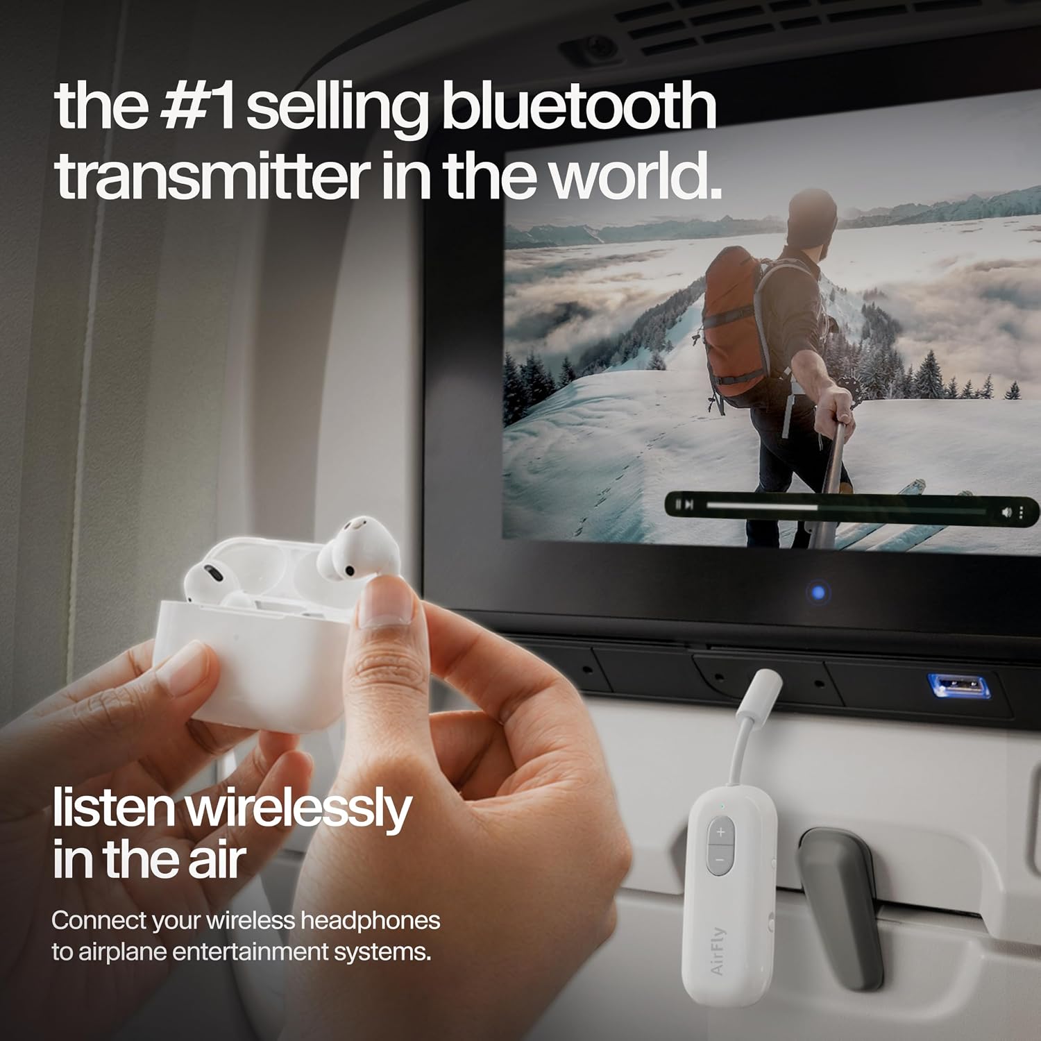 Detalle 2 de Twelve South AirFly SE Bluetooth Wireless Transmitter/Adapter für AirPods & kabellose Kopfhörer