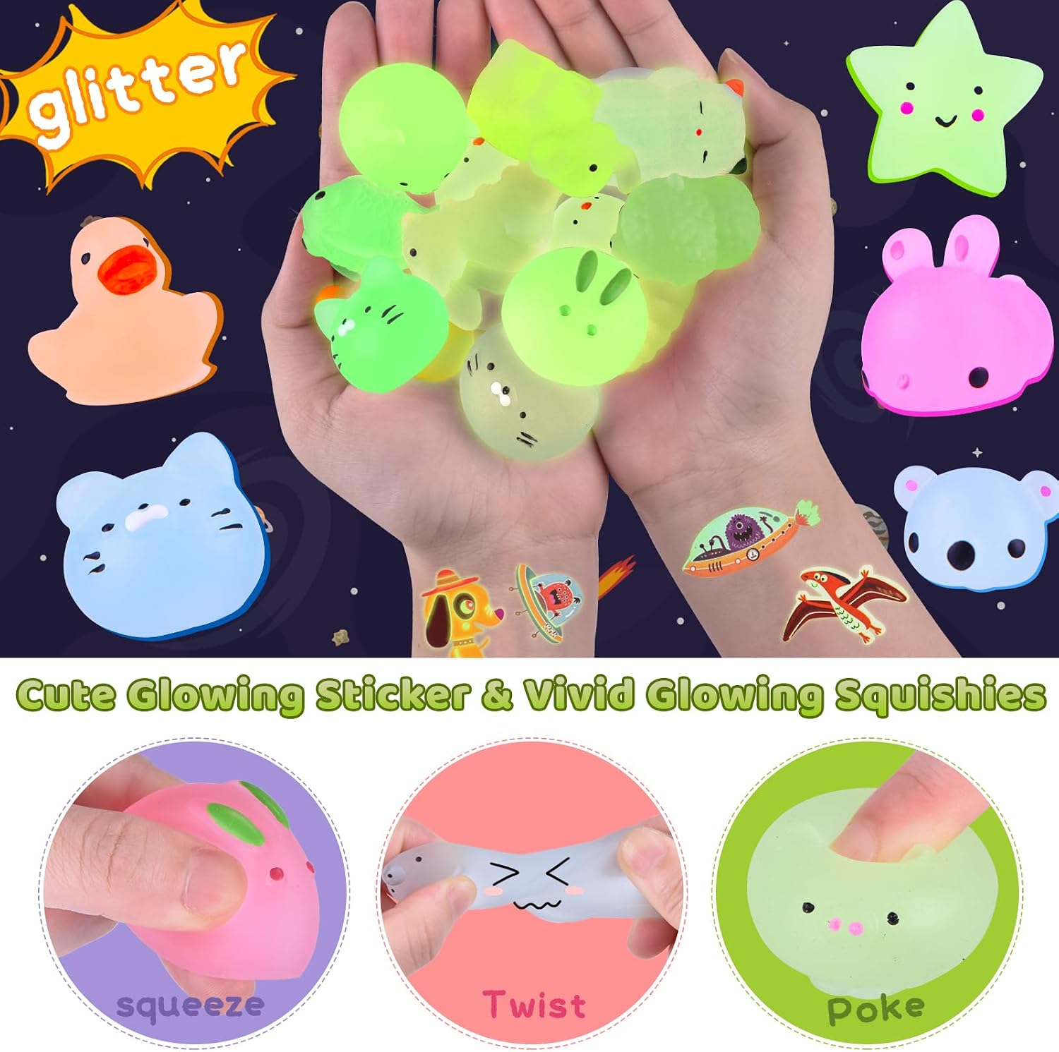 Thumbnail 1 de 100-Piece Mochi Squishy Stress Relief Toys