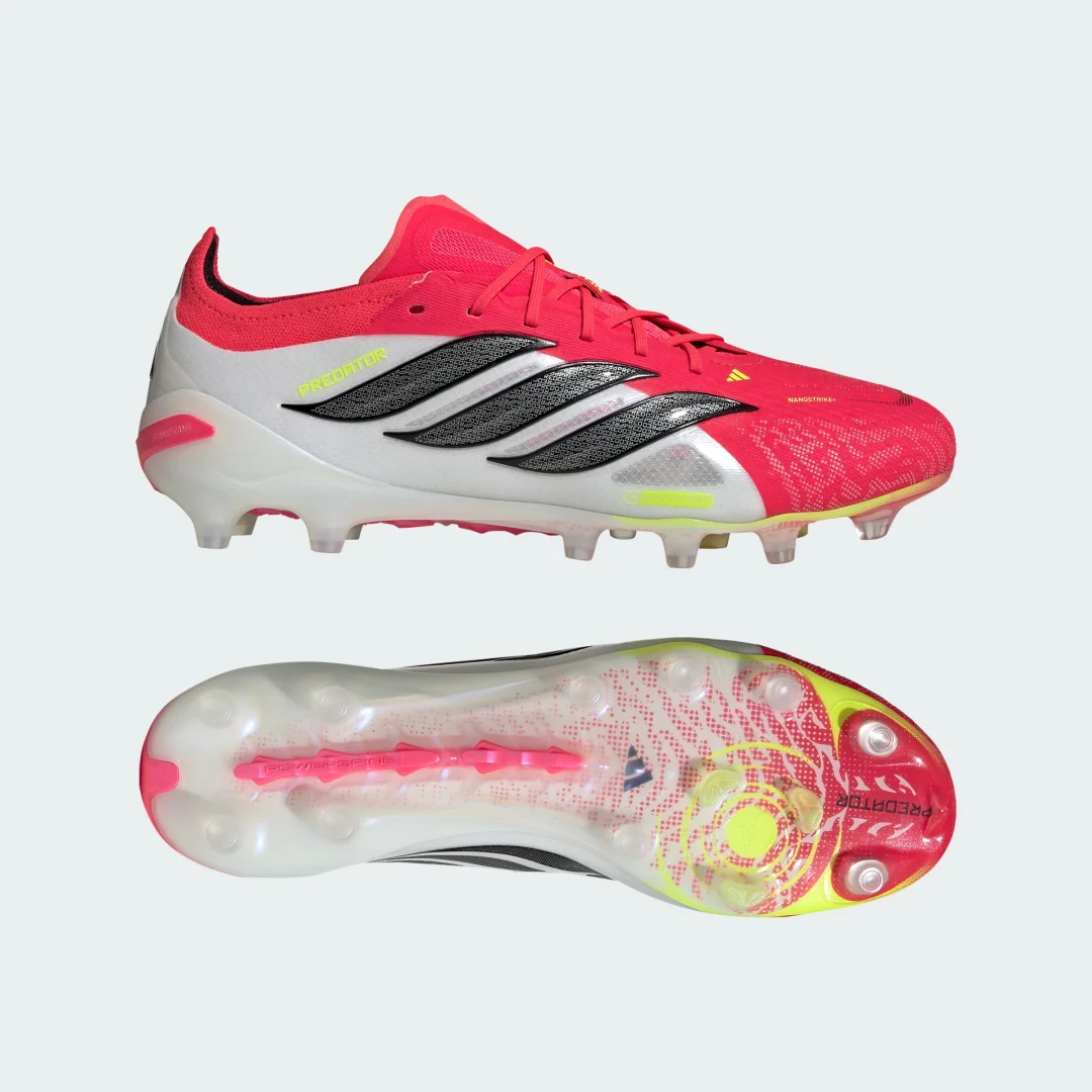Detalle de Bota de fútbol Predator Elite para césped artificial de Adidas (rojo)