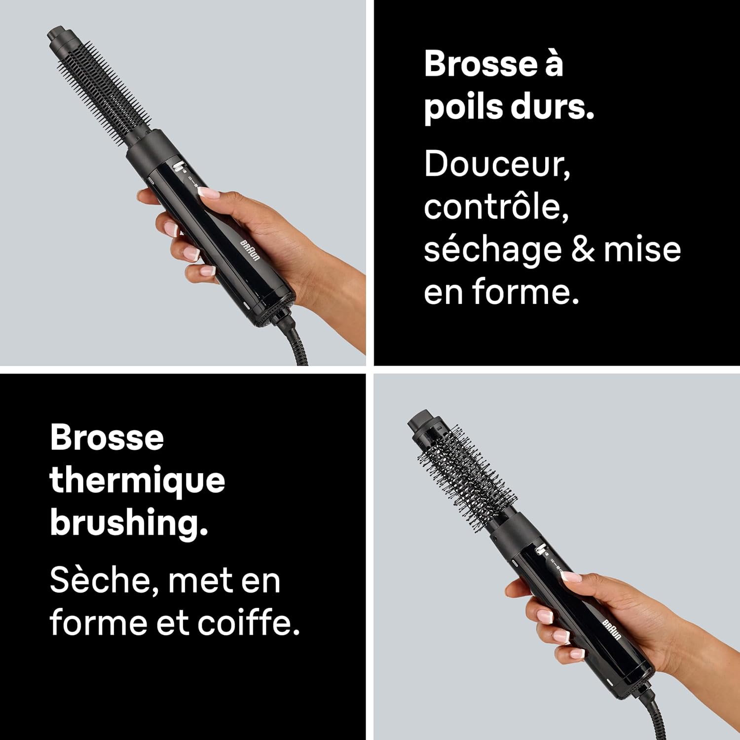 Detalle de Braun AS1.5 – brosse soufflante chauffante compacte BRAS150E à 3 réglages et 2 accessoires