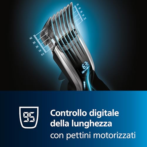 Detalle de PHILIPS HC9450/15 Serie 9000 Regolacapelli: regolazioni precise con pettini motorizzati e lame in titanio