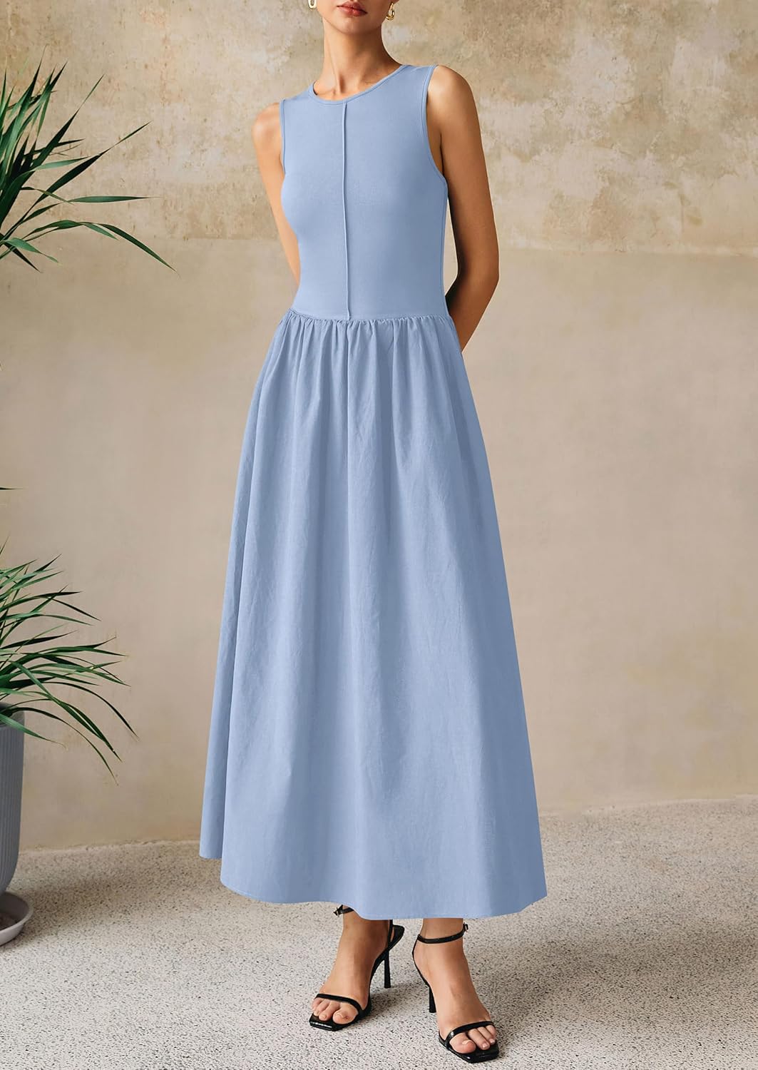 Thumbnail 5 de PRETTYGARDEN Maxi Dresses for Women 2026: Soft Patchwork Knit Beachy Comfort