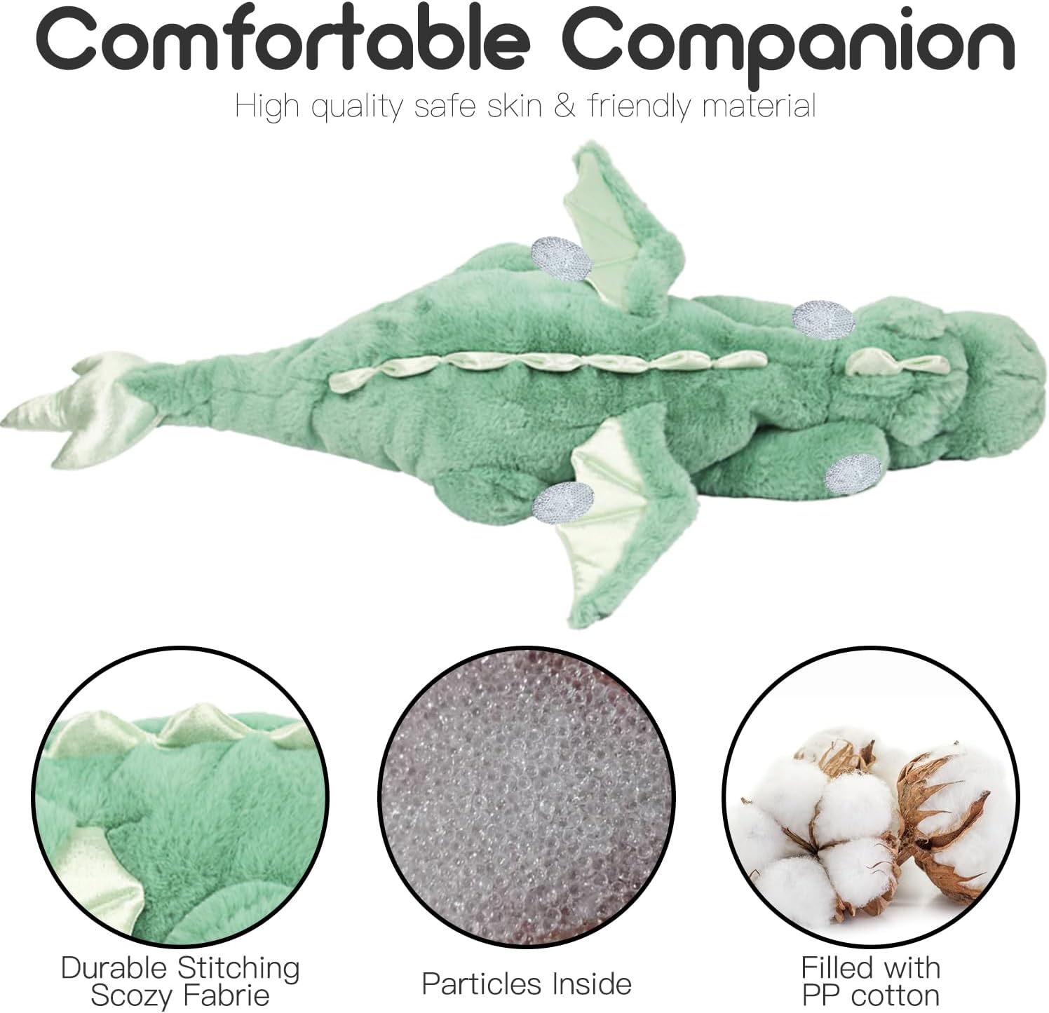 Detalle de ARELUX Large 36in Cute Dragon Plush Pillow: Soft, Safe, Multi-Purpose Cuddly Giant