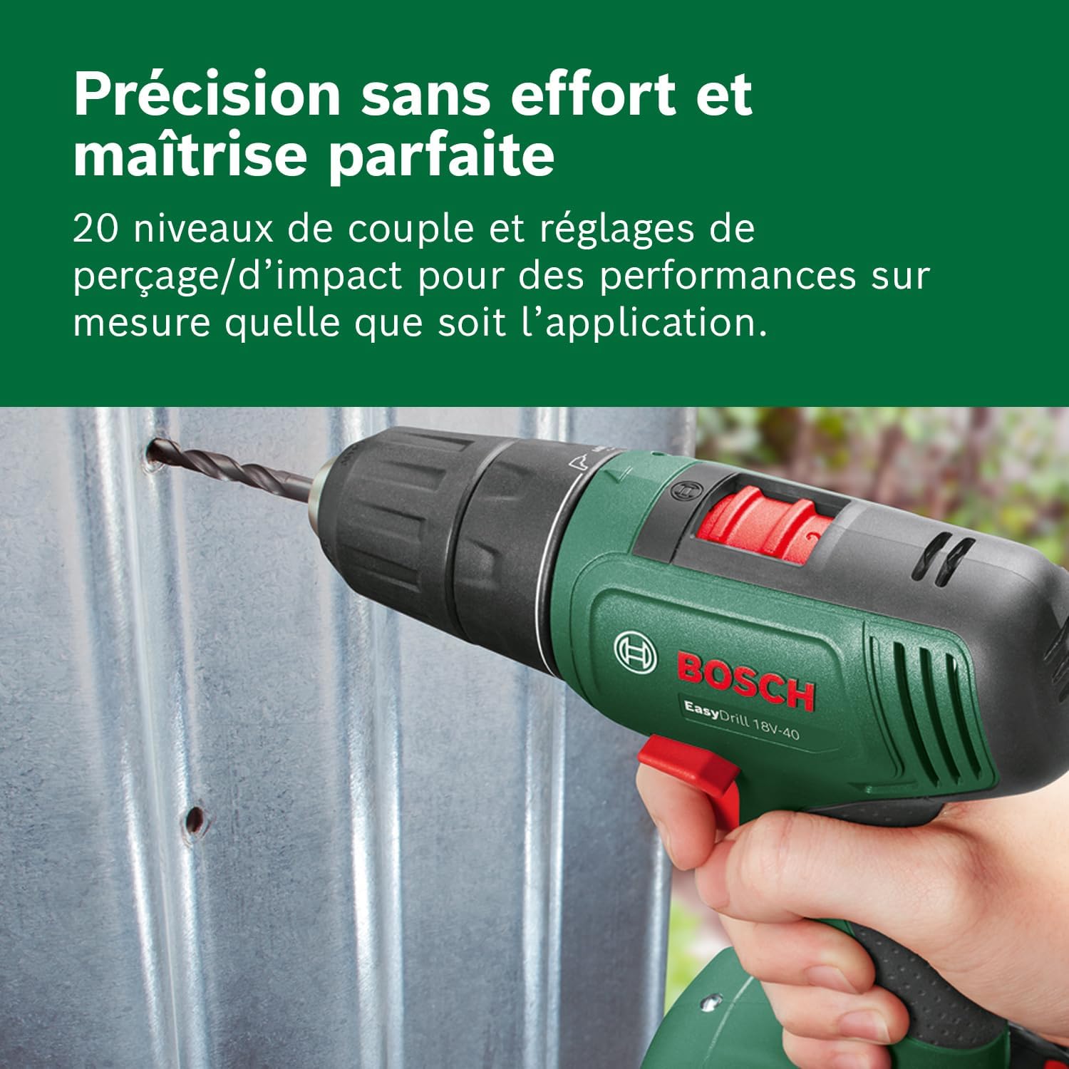 Thumbnail 3 de Bosch EasyDrill 18V-40 perceuse-visseuse sans fil 18 V (avec 1 batterie 2,0 Ah) – dans un coffret de transport