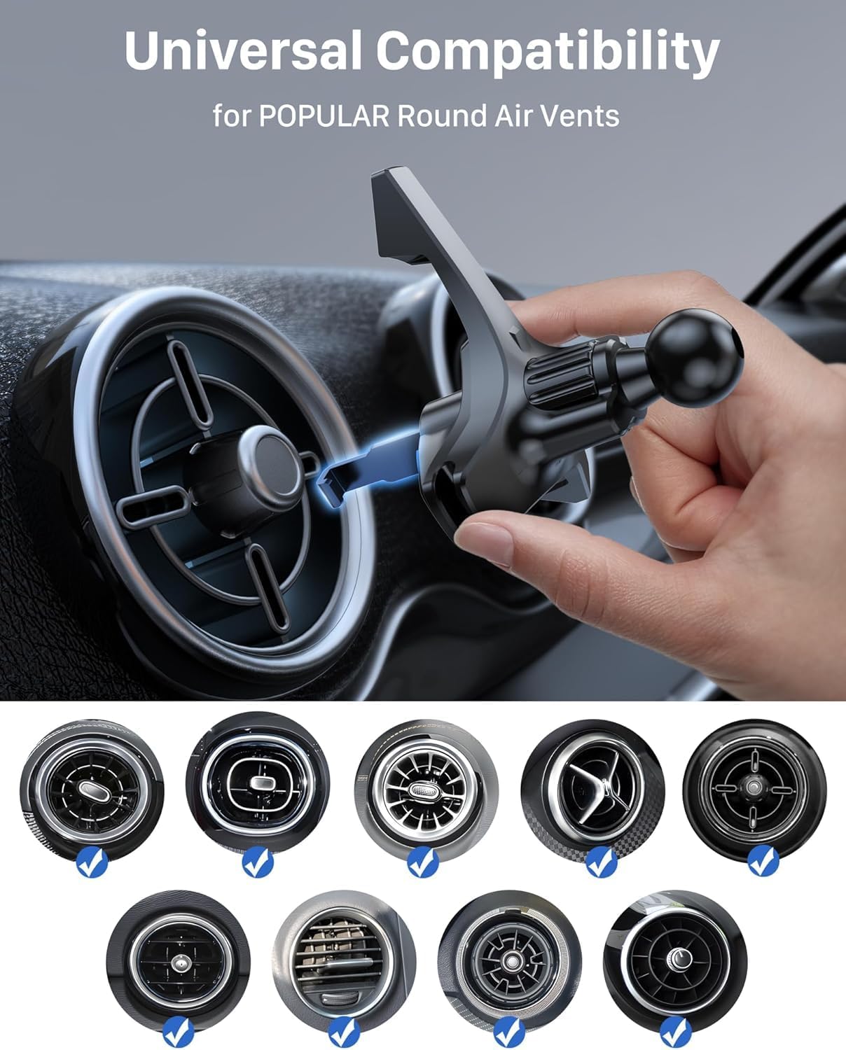 Detalle de YOSH for MagSafe Car Mount Round Air Vent (20x N55 magnets) for Mini Cooper & Countryman 2020–23