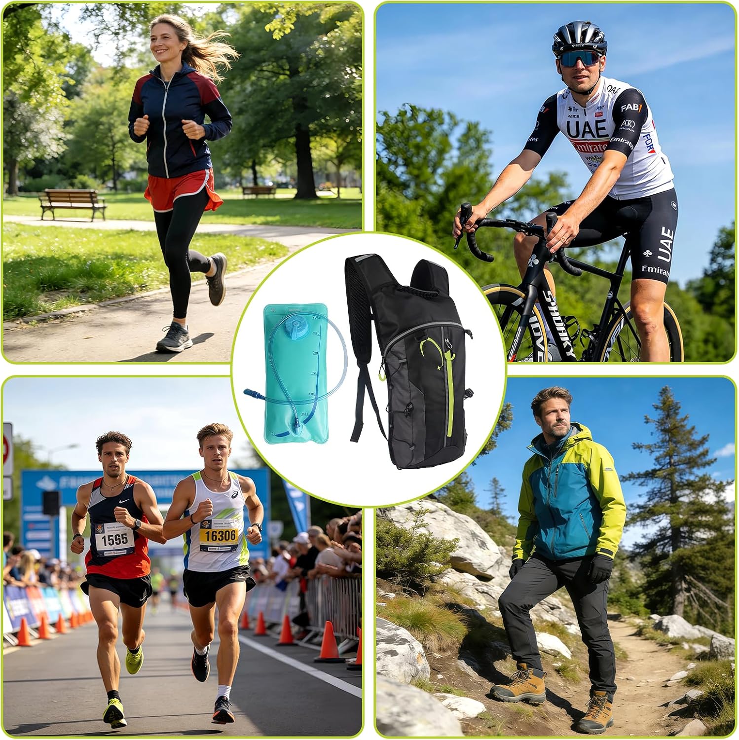 Detalle de Esoes Running Vest for Women and Men with Water Bladder – Lightweight 5L Hydration Pack (Black)
