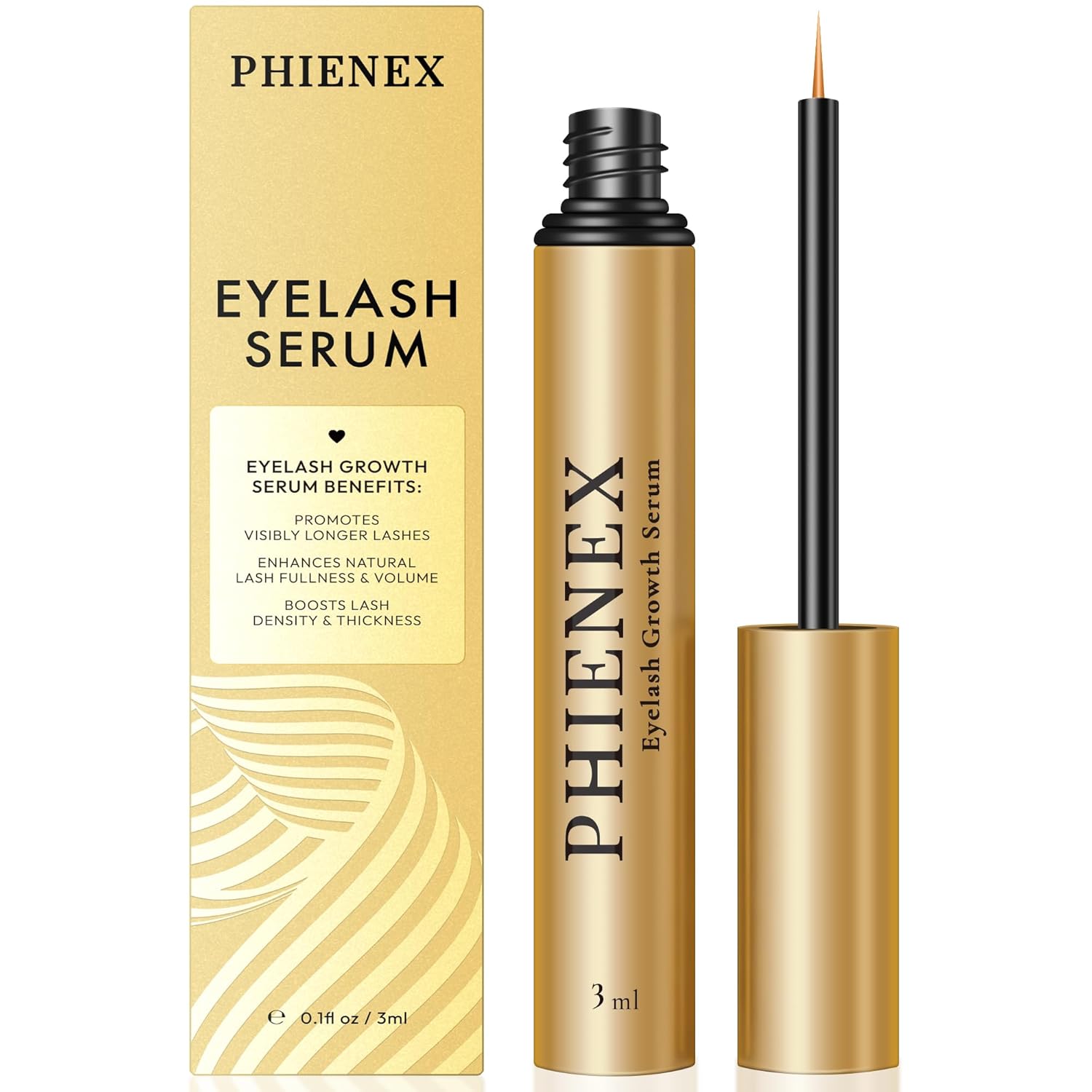 Detalle de PHIENEX 2026 New Version Wimpernserum – veganes, hormonfreies Wachstum mit botanischem Peptid-Komplex
