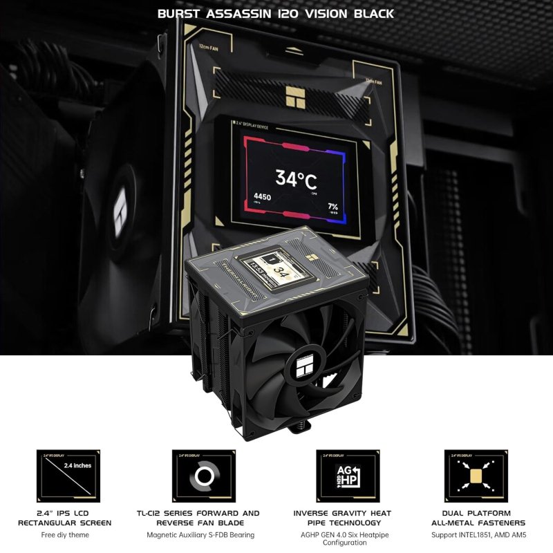 Detalle 2 de thermalright Burst Assassin 120 Vision BLACK