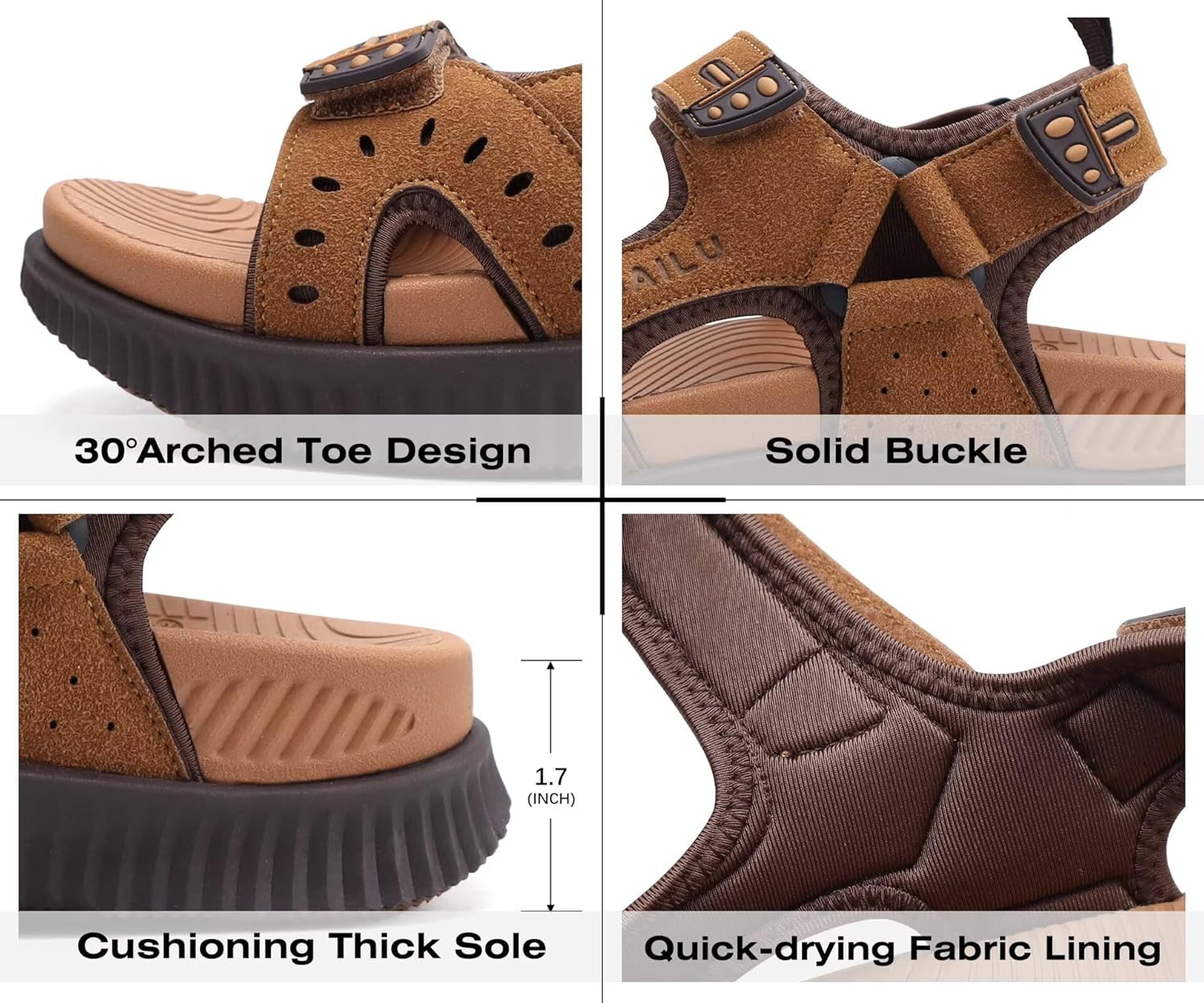 Thumbnail 5 de KuaiLu mens sandals with arch support 6mm