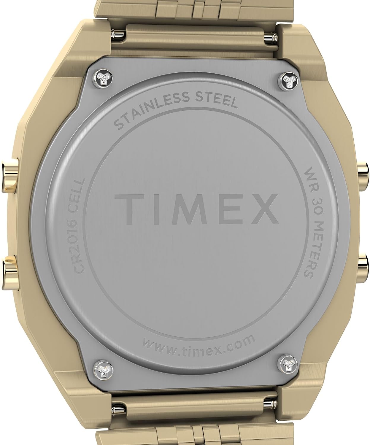 Detalle de Timex Unisex T80 Steel – Chronograph mit INDIGLO, goldfarben