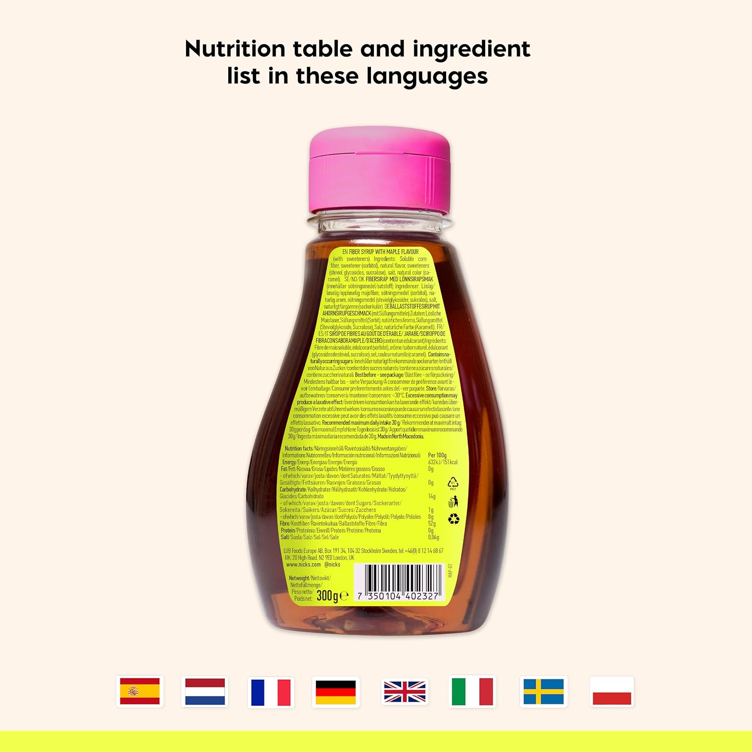 Thumbnail 6 de N!CK'S Fiber Syrup with Maple Flavour, 300g Sugar Alternative
