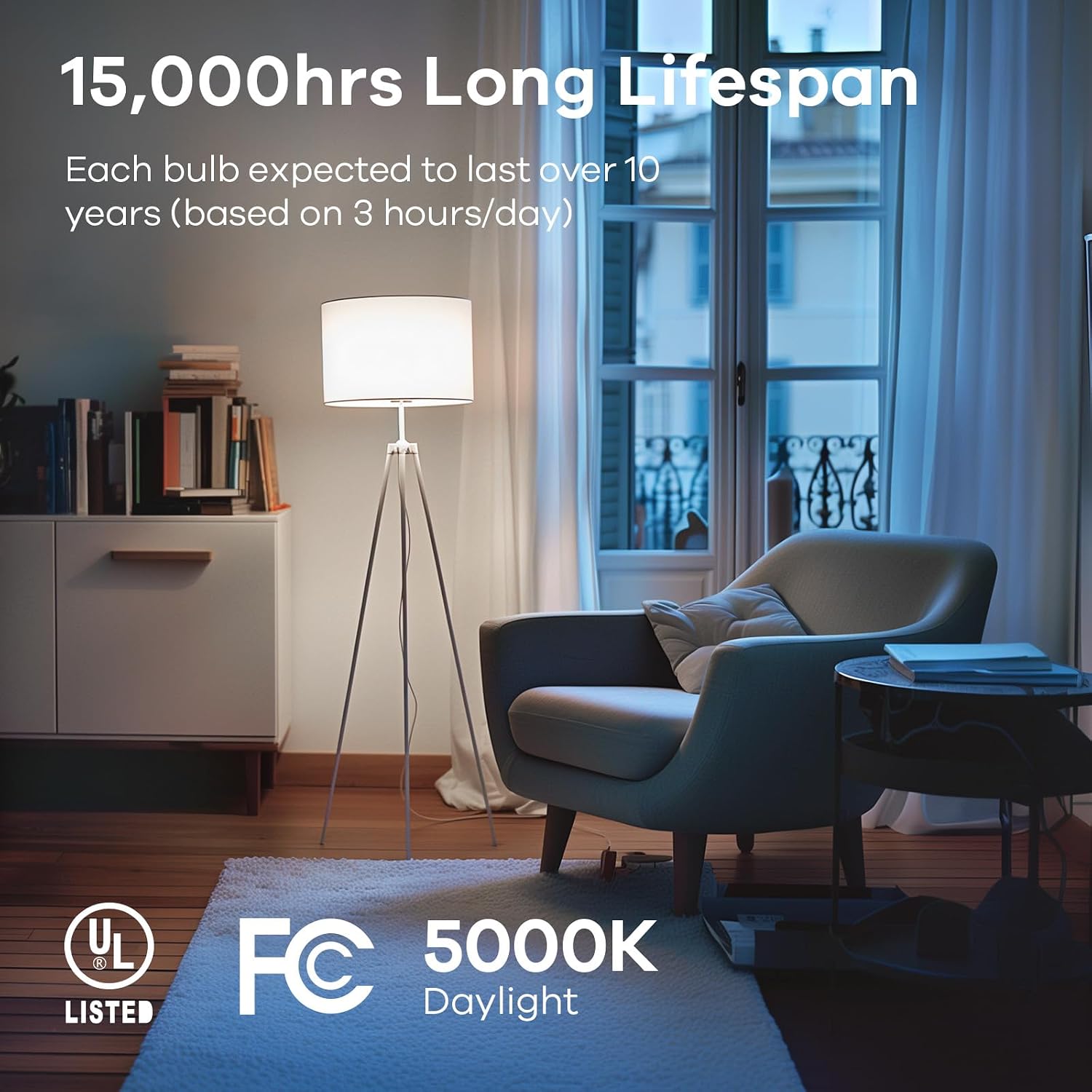 Detalle 1 de Linkind A19 Dimmable LED Bulbs, 5000K Daylight, 1150 Lumens, 6-Pack