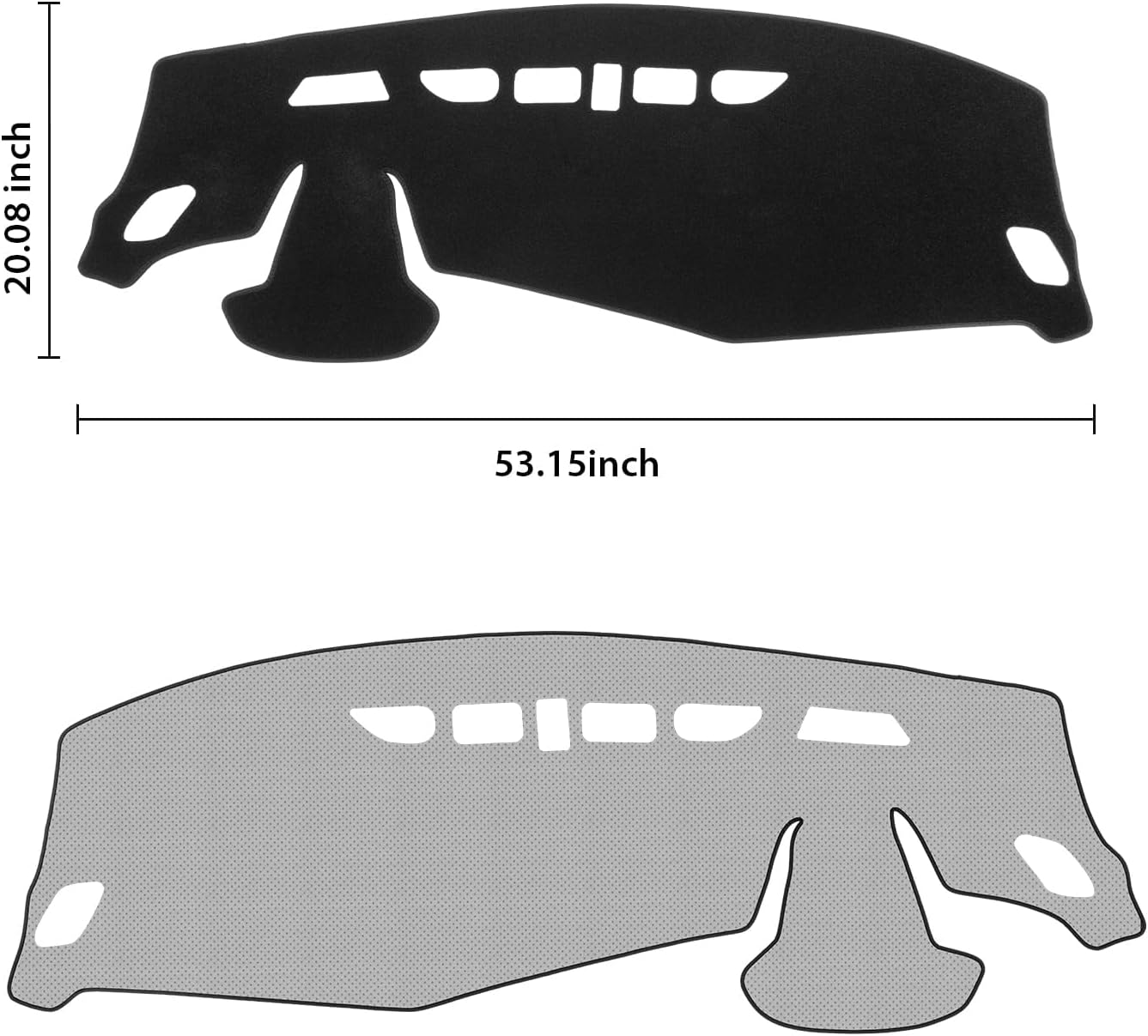 Detalle de KUST Black Dash Cover Custom Fit for 2024–2026 Chevrolet Chevy Trax Polyester Dashboard Mat