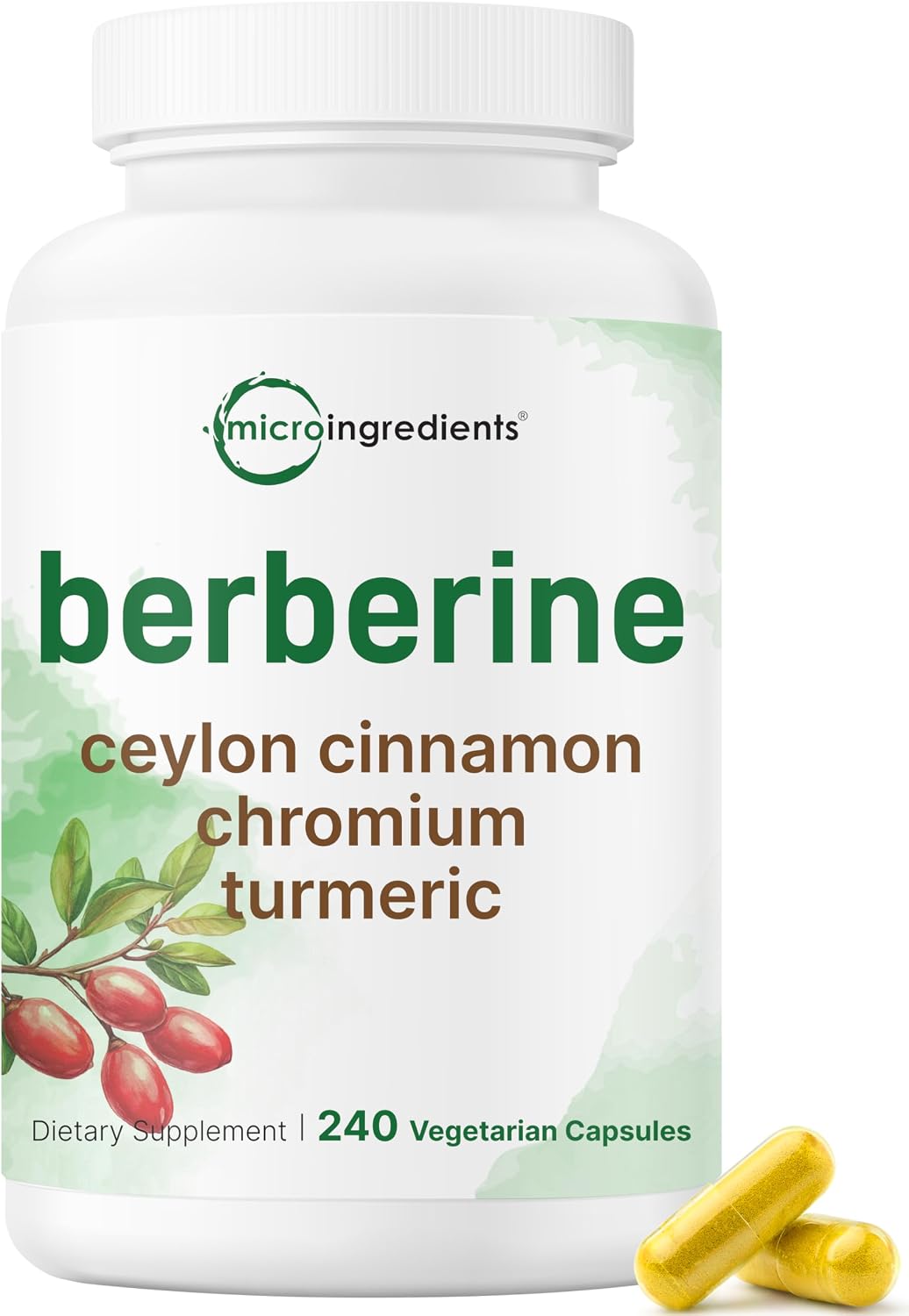 Detalle de Micro Ingredients Berberine Supplement, 240 Veggie Capsules