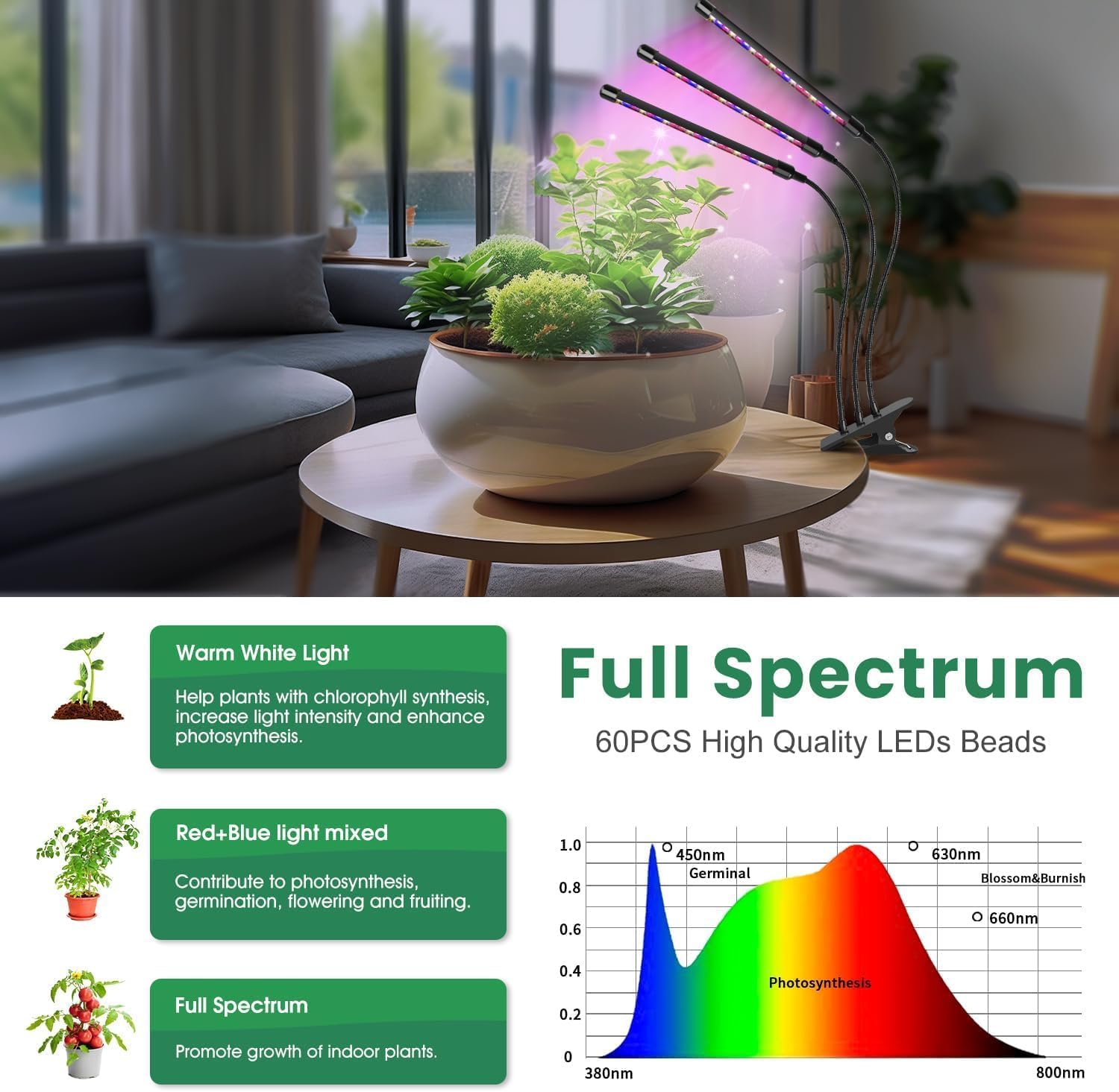 Detalle de Garpsen Plant Lights 60 LED grow light