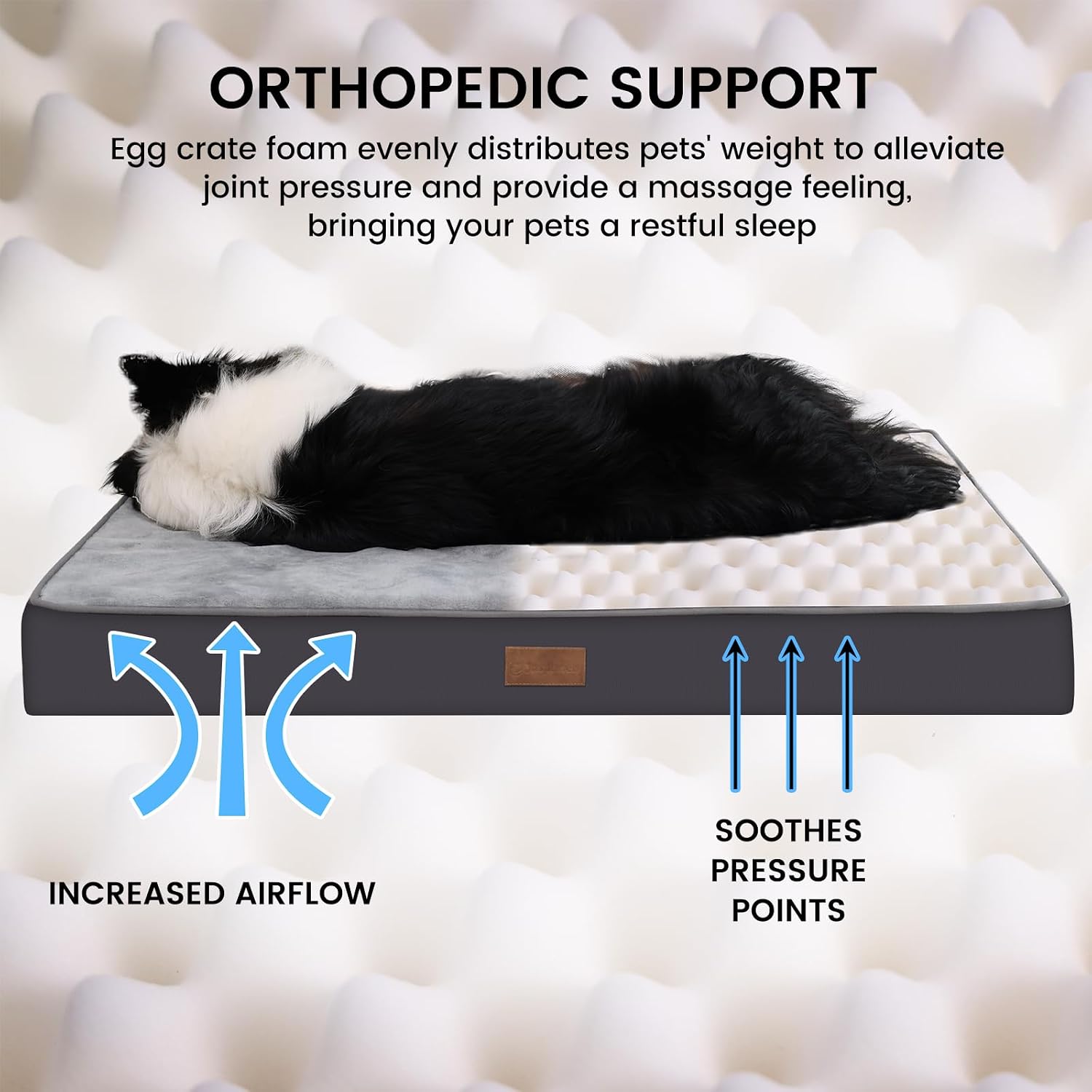 Thumbnail 2 de Jaspuriea Small Orthopedic Dog Bed with Waterproof Cover – 60x45x9cm