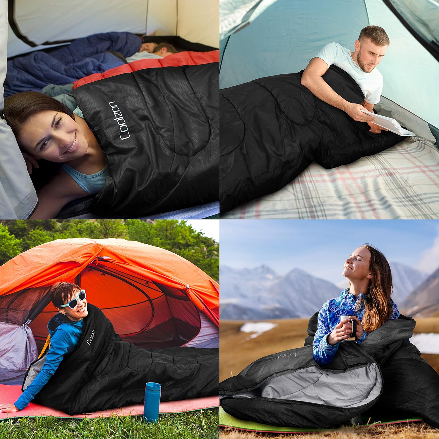 Thumbnail 6 de Coolzon Sacco a Pelo Outdoor 3-4 Stagioni per Campeggio – Leggero, Compatto e Confortevole