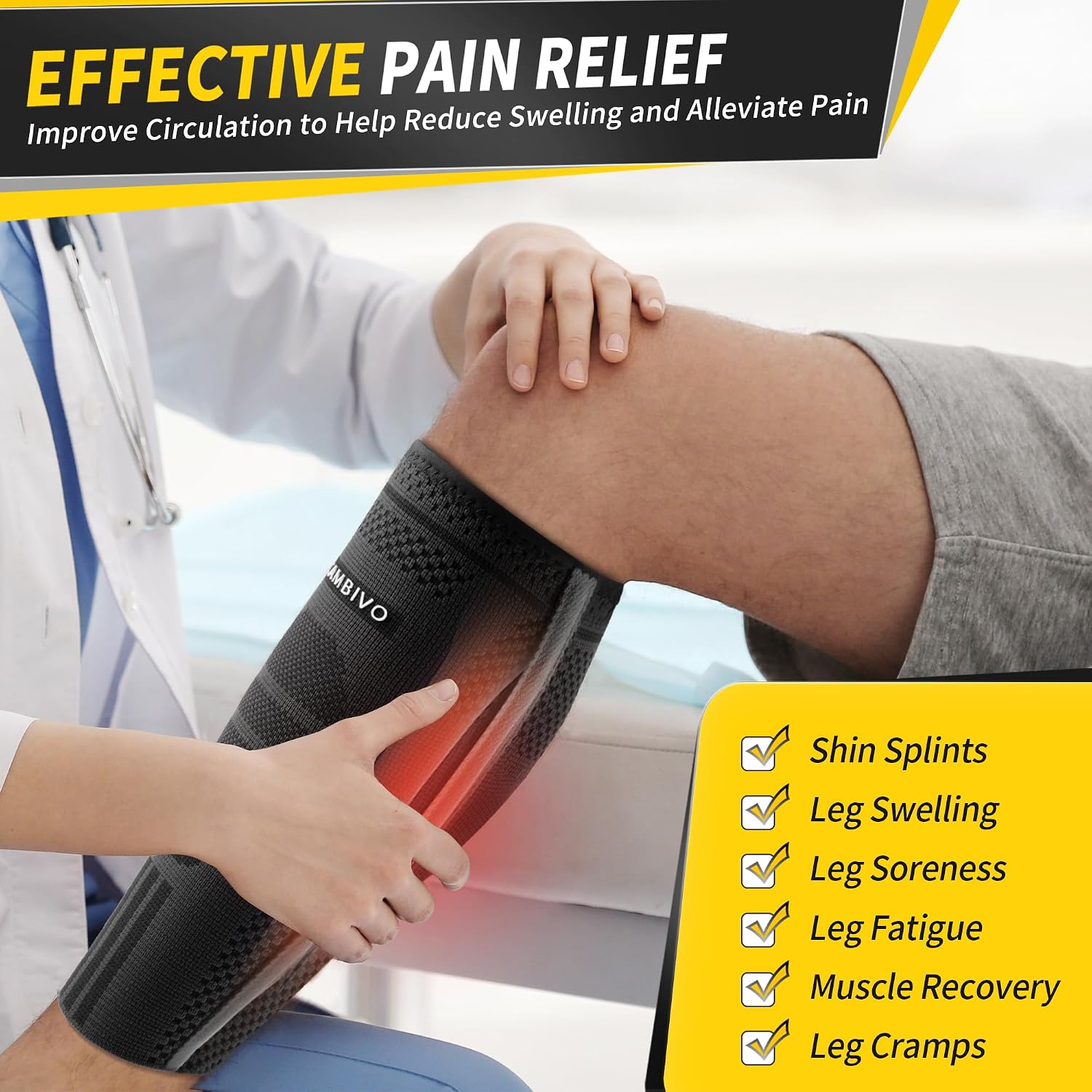 Detalle de CAMBIVO calf compression sleeve 2 pack