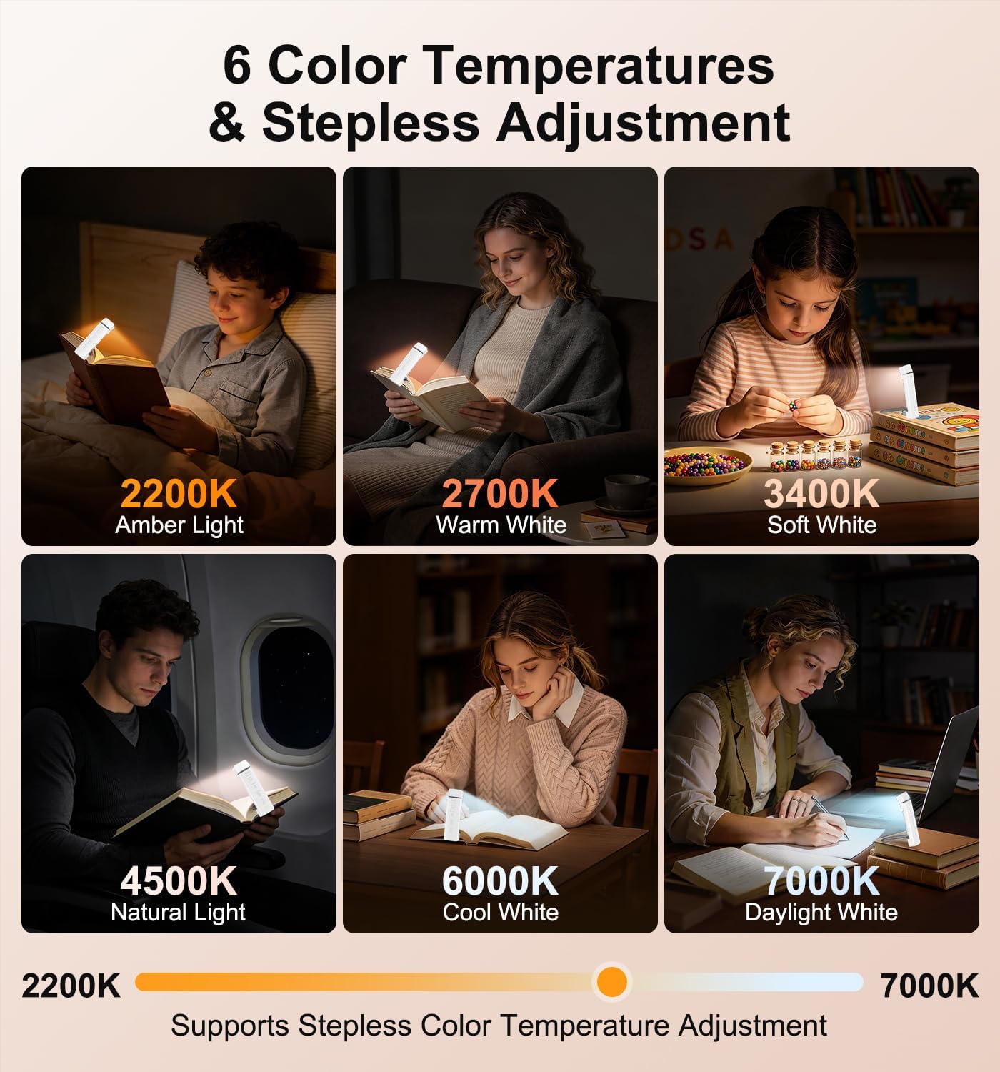 Detalle 2 de Gritin 2026 Gén.2 Lampe de Lecture Rechargeable, 2 en 1 – éclairage doux et torche intégrée