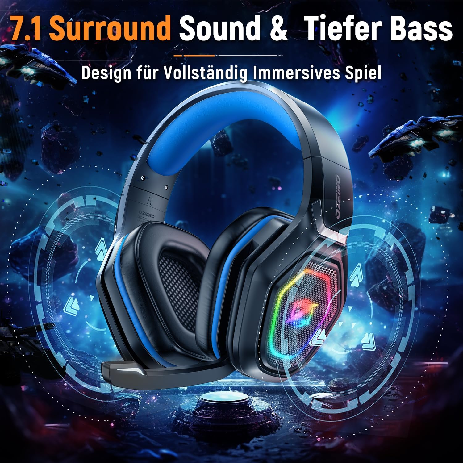 Detalle de Ozeino Wireless Gaming Headset 50mm