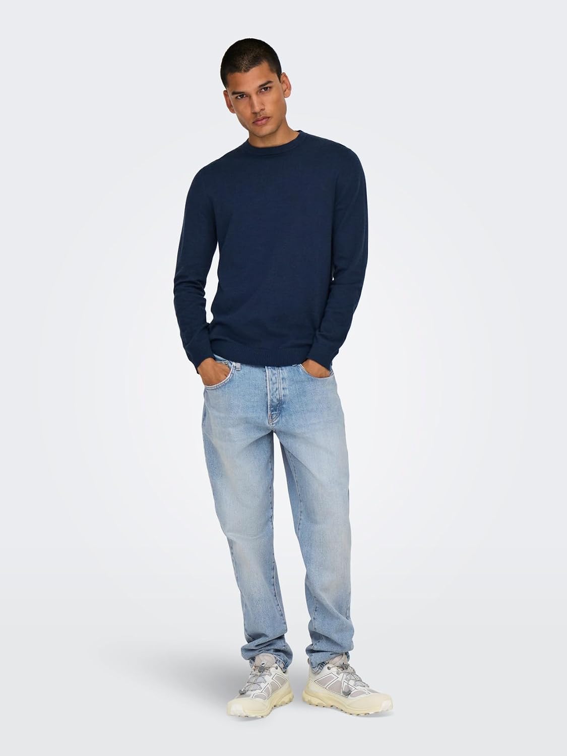 Detalle 2 de Only & Sons Ruban Adhésif Onsyoke : Jeans Homme droit, denim délavé, 99% coton
