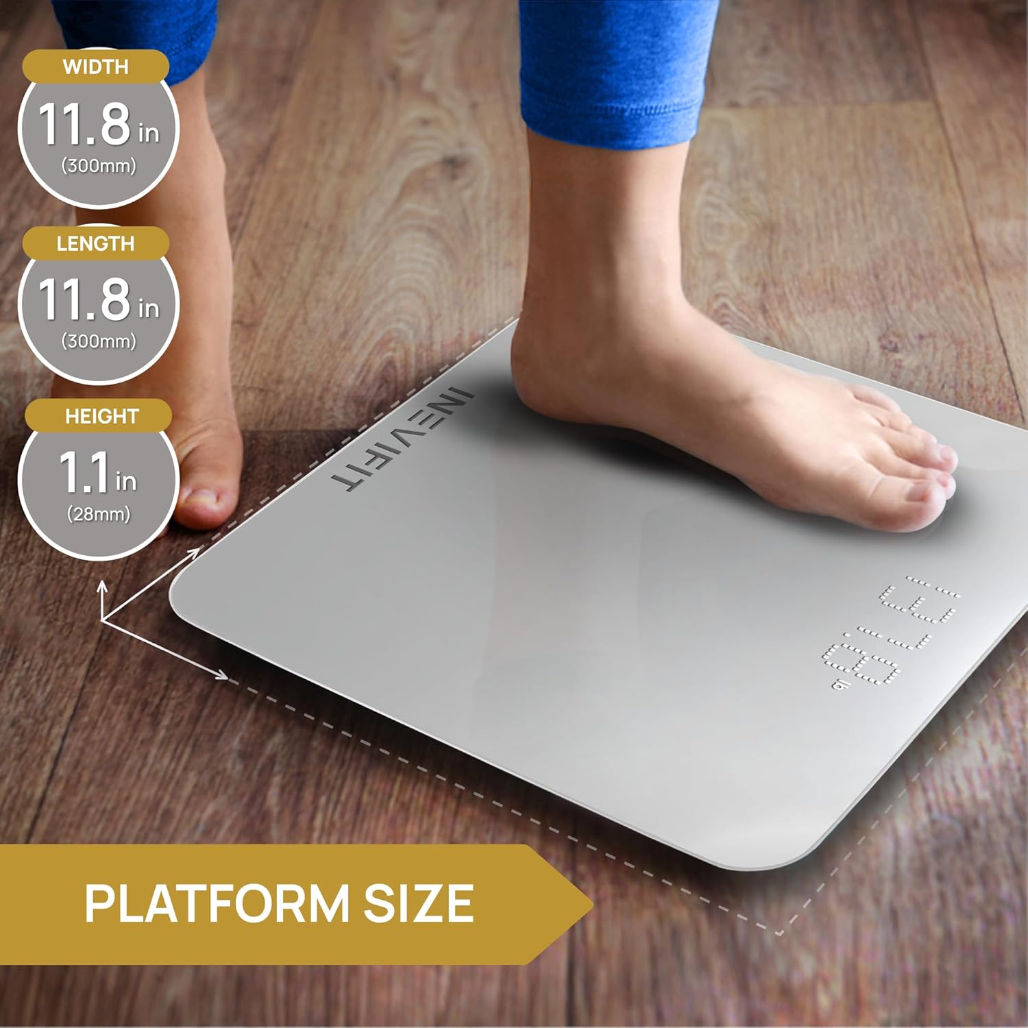 Detalle de INEVIFIT Premium Bathroom Scale – Highly Accurate Digital Scale up to 400 lbs