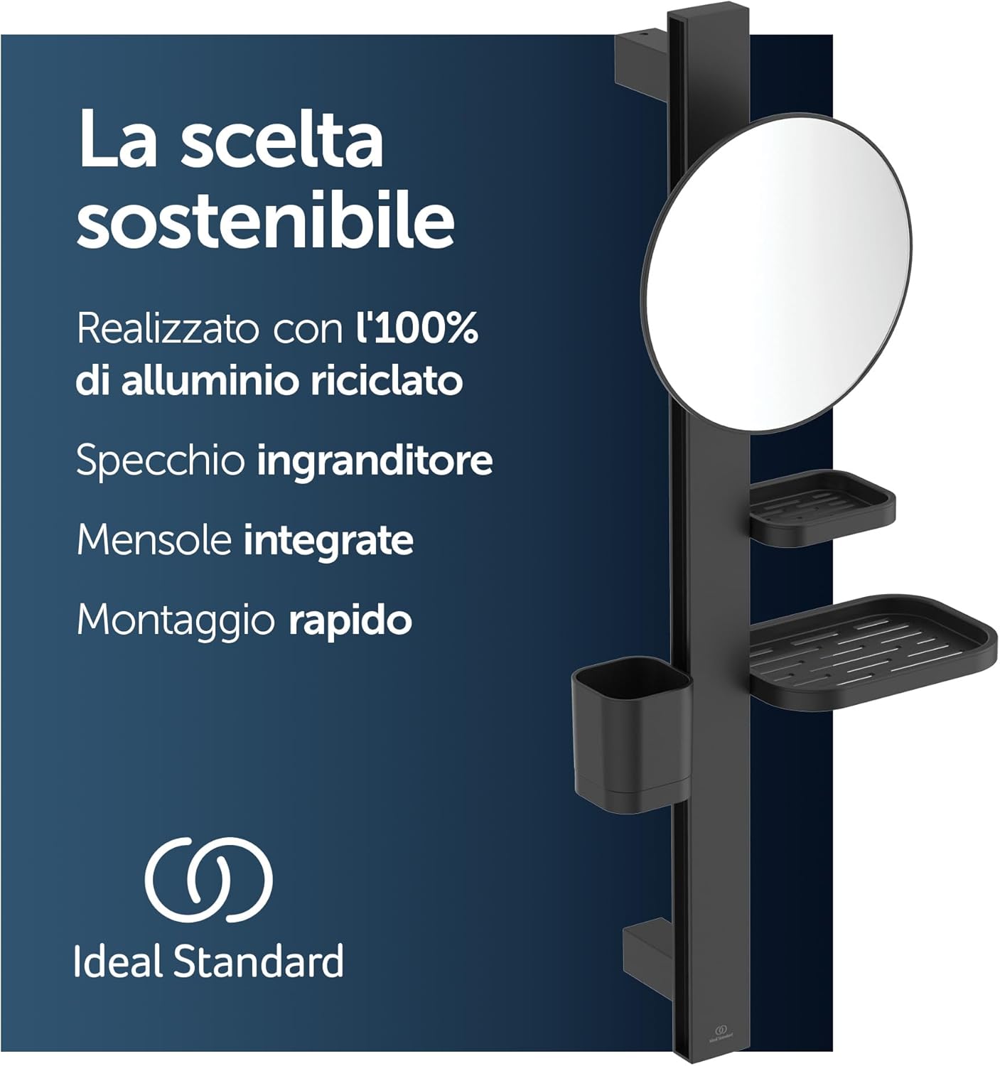 Thumbnail 1 de Ideal Standard Alu+ Barra multifunzione: combinazione di accessori S con specchio Ø205 mm