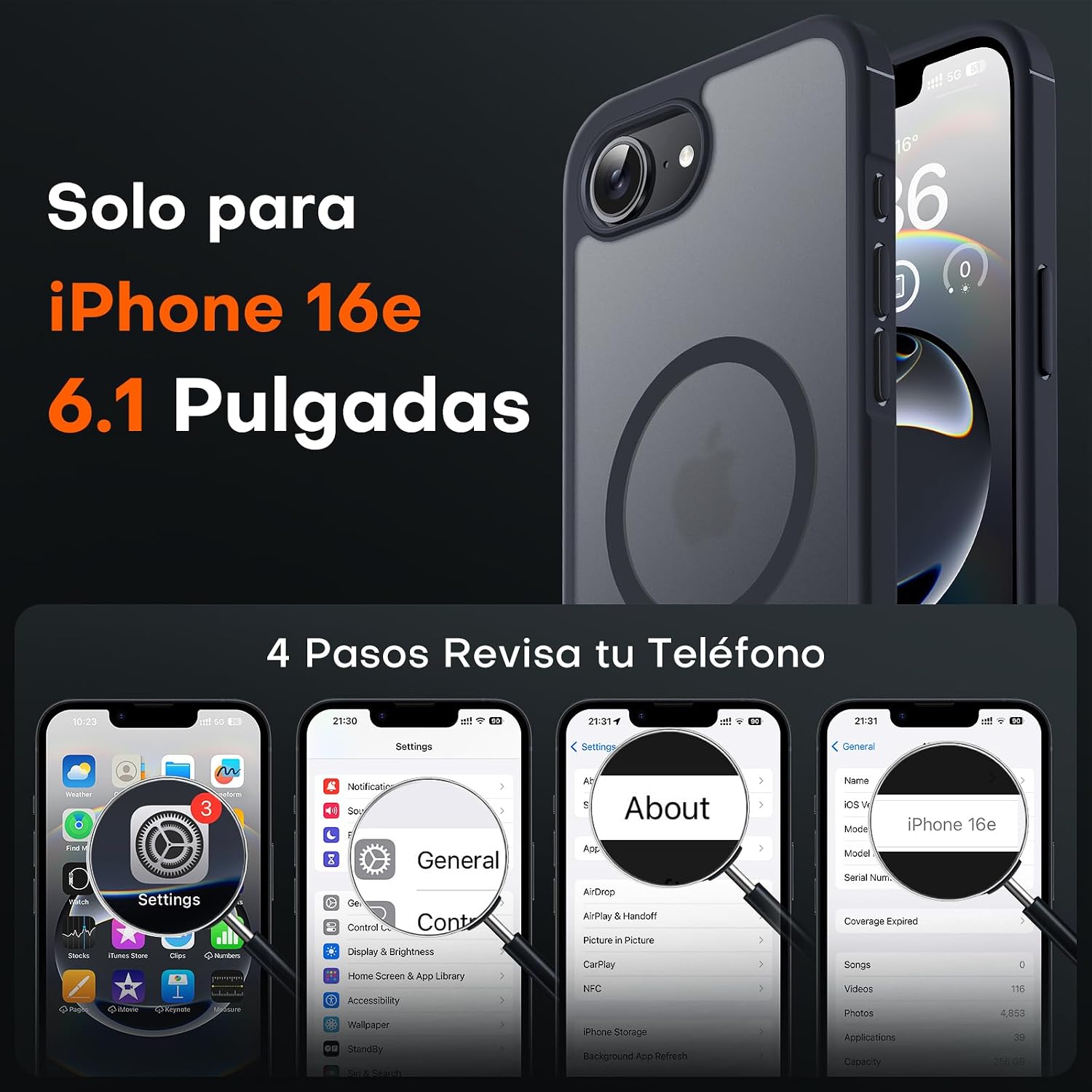 Thumbnail 1 de TOCOL Funda magnética para iPhone 16e 6,1