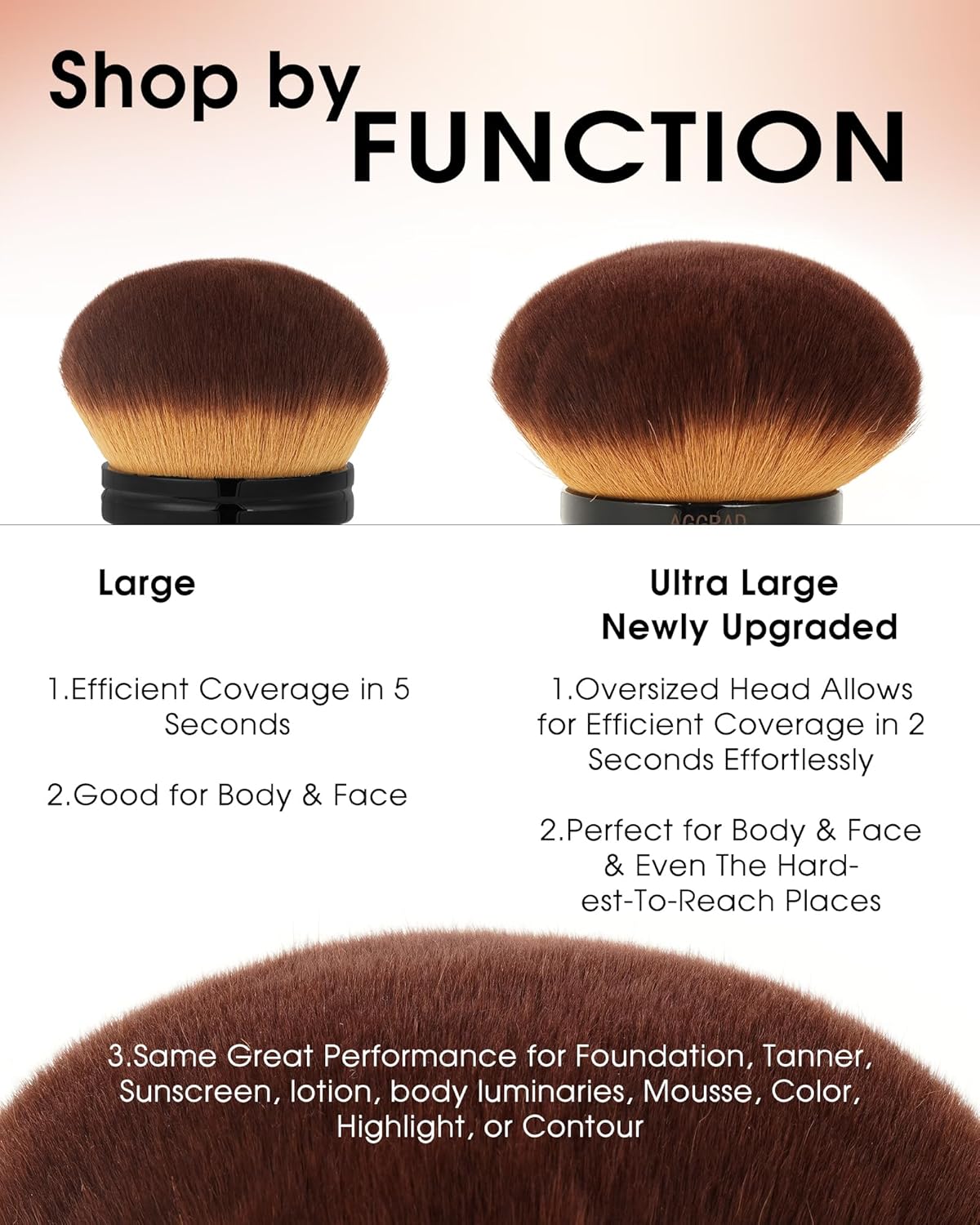 Detalle de Ultra Large Blend & Blur Kabuki Brush for Body & Leg Makeup