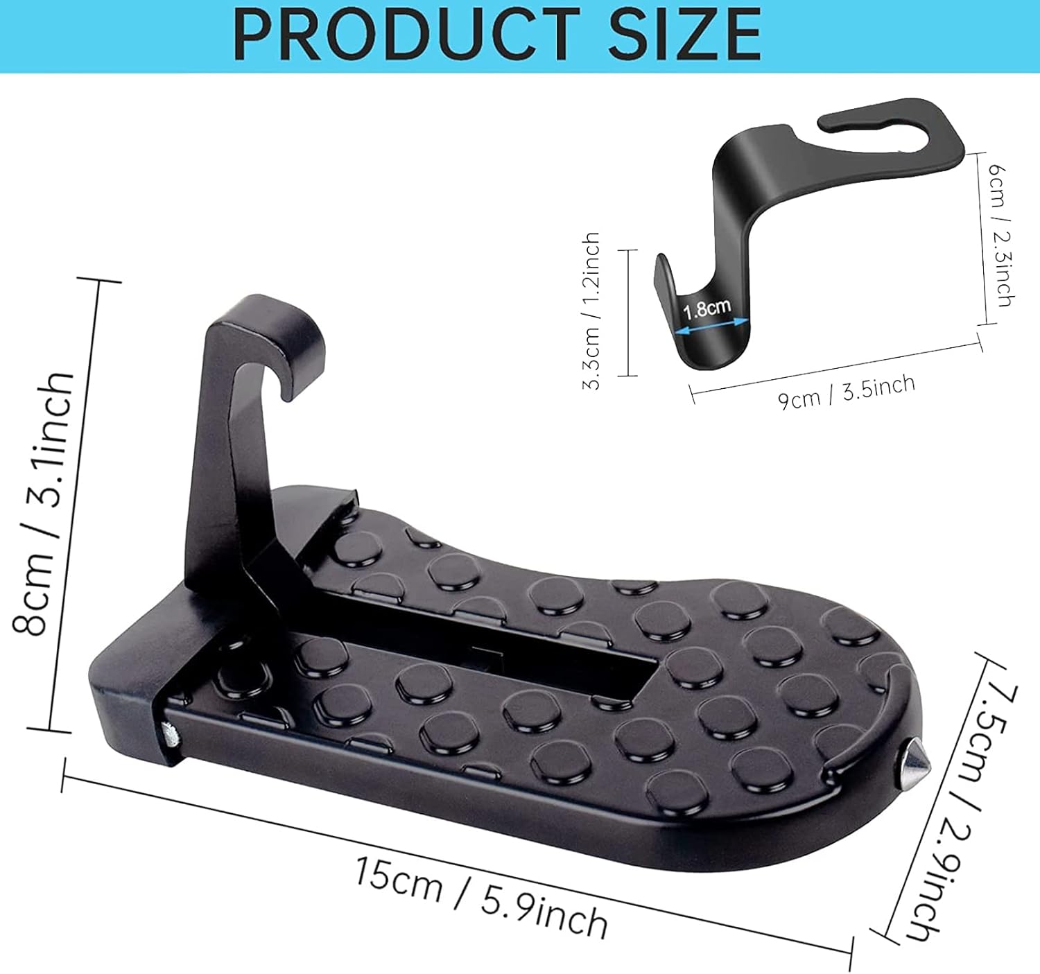 Thumbnail 5 de CTDMJ Foldable Car Door Pedal: Versatile, Compact Step with Safety Hammer for SUVs and Family Cars