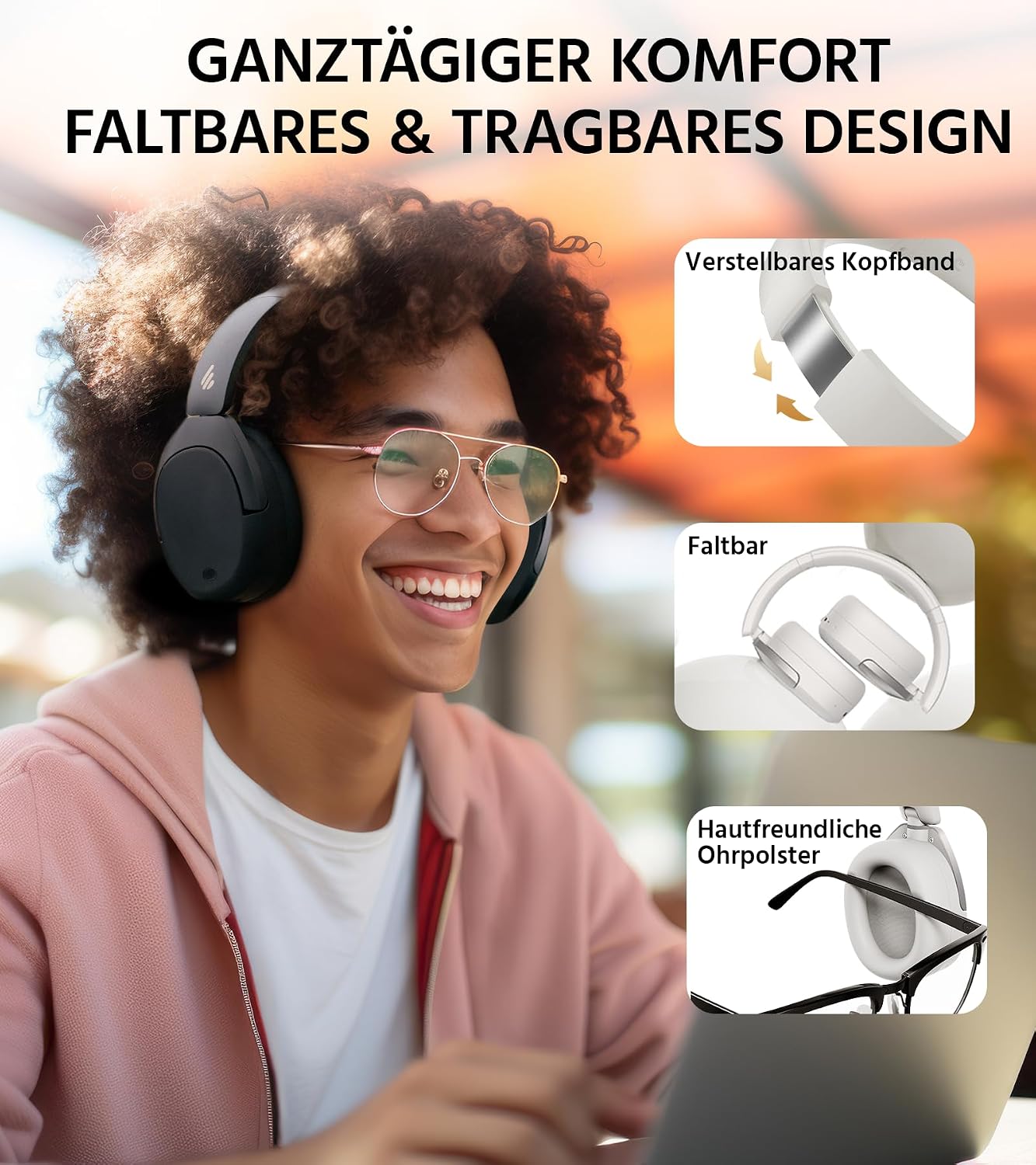 Thumbnail 6 de Edifier W830NB Over Ear Kopfhörer 94 Std.