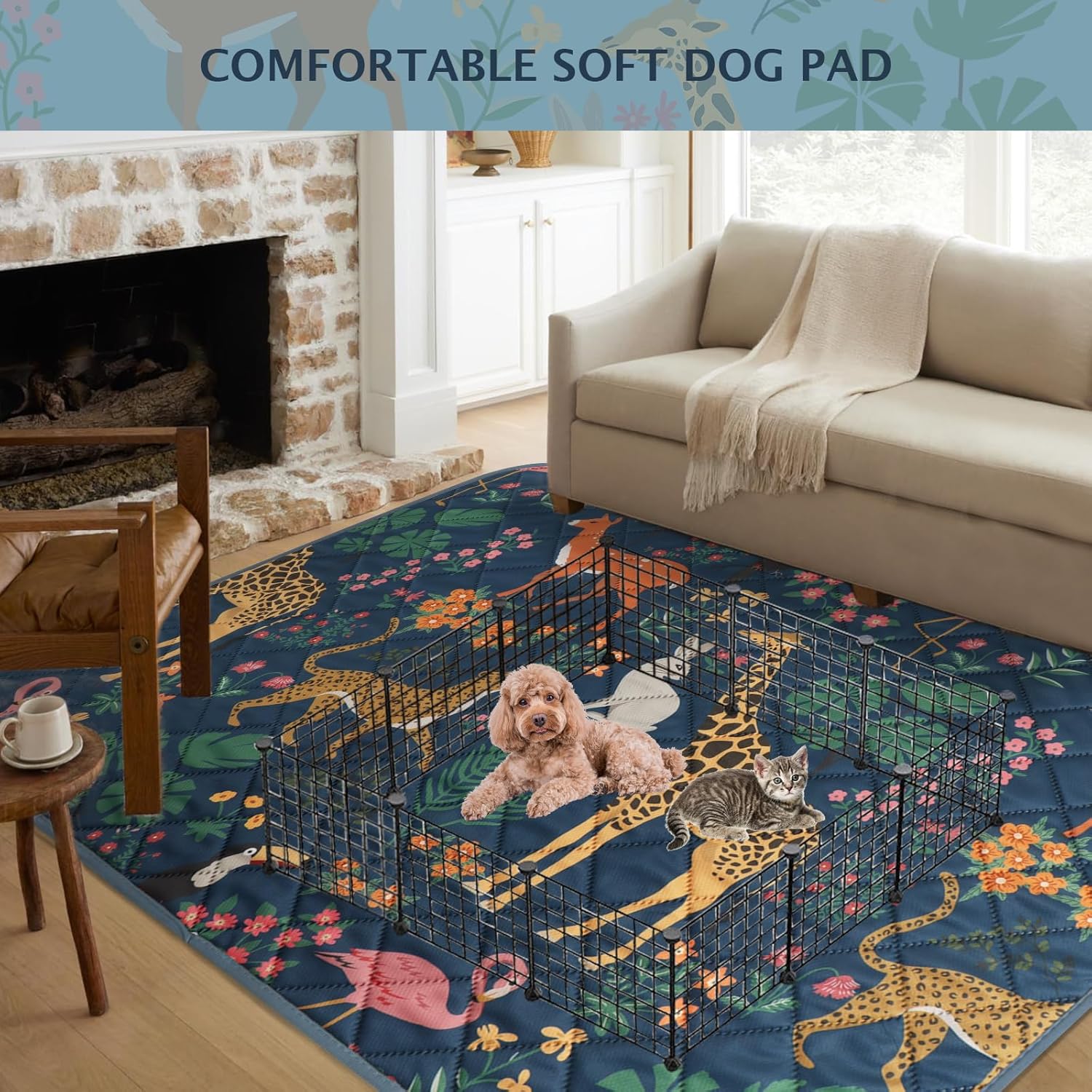 Thumbnail 1 de IEUUMLER Reusable Dog Training Pads – 1 Pack Washable, Highly Absorbent Forest Pattern with Waterproof Base