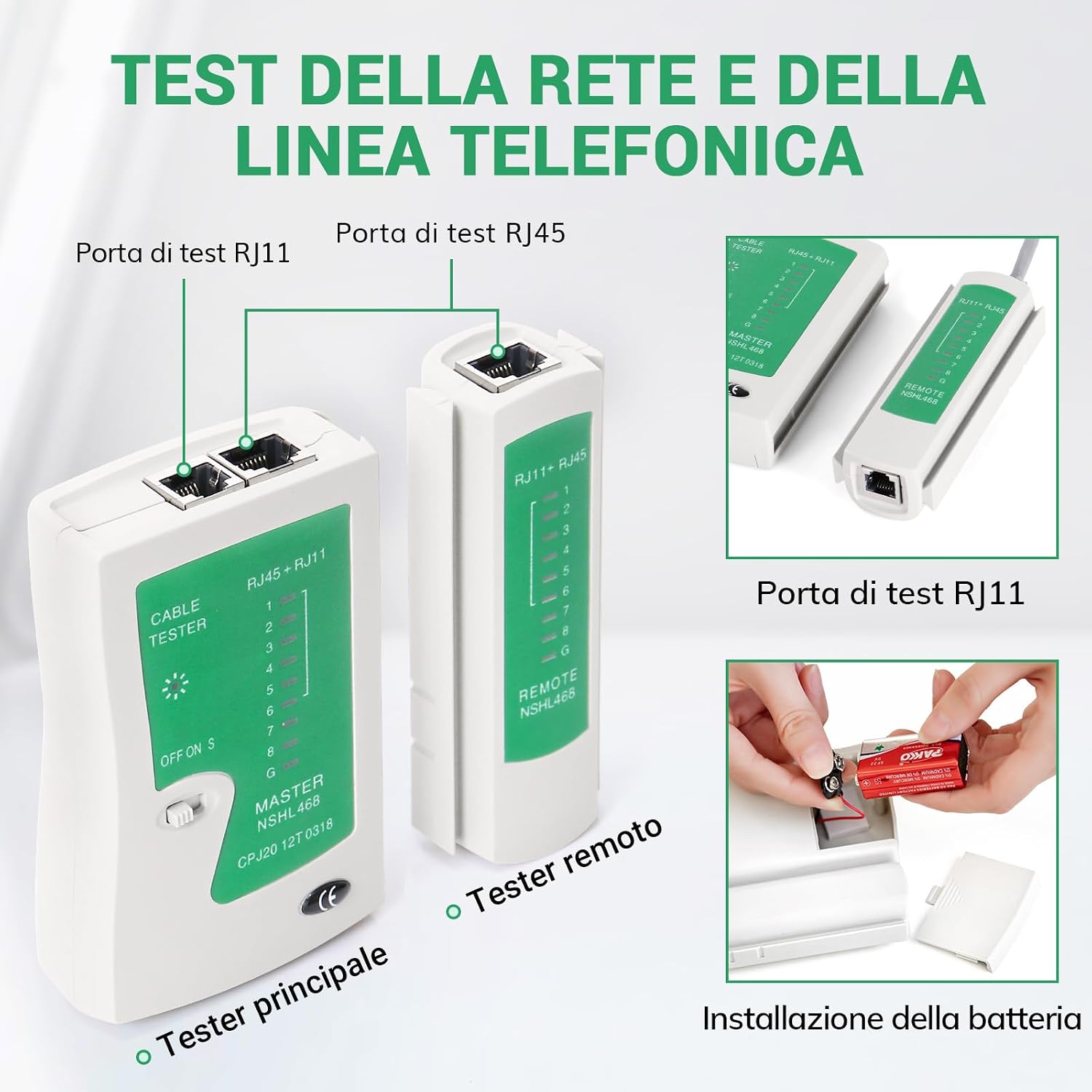 Detalle de SGILE Kit di Attrezzi per Rete: Pass Through RJ45 e Set Connettori CAT6, completo di strumento di ispezione e spelafili