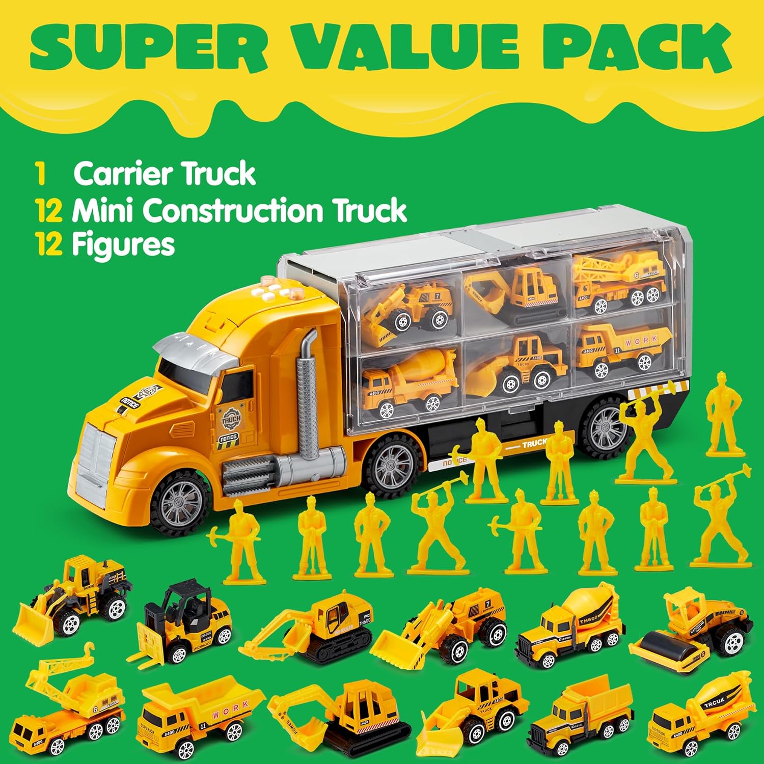 Thumbnail 1 de JOYIN 25-in-1 Construction Truck Set, 24 Pieces 🚚