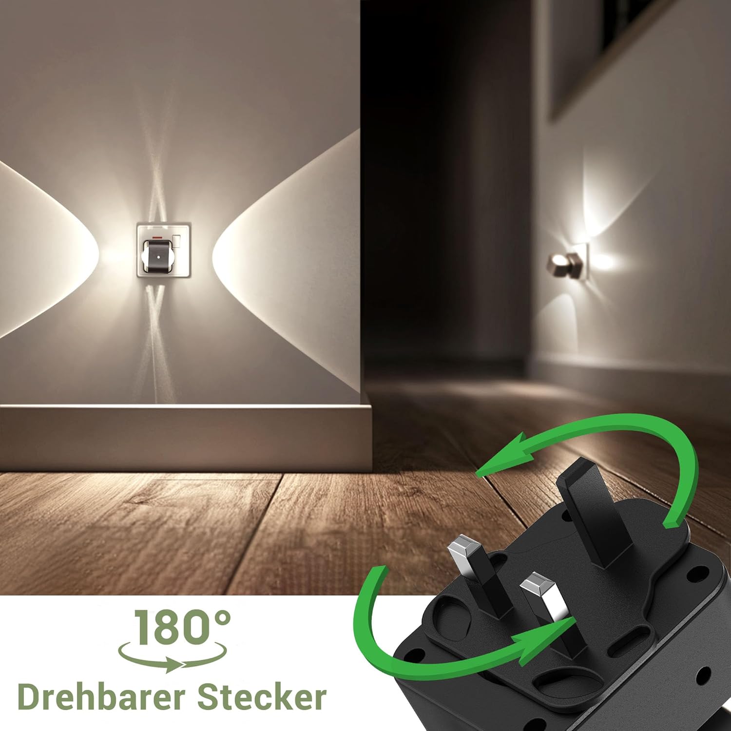 Thumbnail 4 de LOHAS-LED Nachtlicht Steckdose mit Dämmerungssensor – 3-Stufen Helligkeit, 3CCT Farben und 180° schwenkbarer Stecker