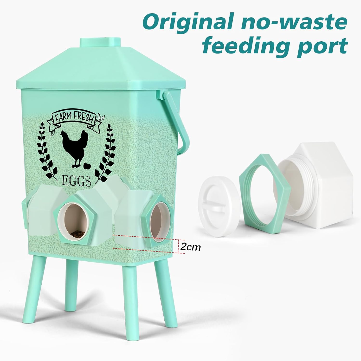 Detalle de TGEYD Hanging Chicken Feeder and Waterer Set, 4.2-Gallon Capacity