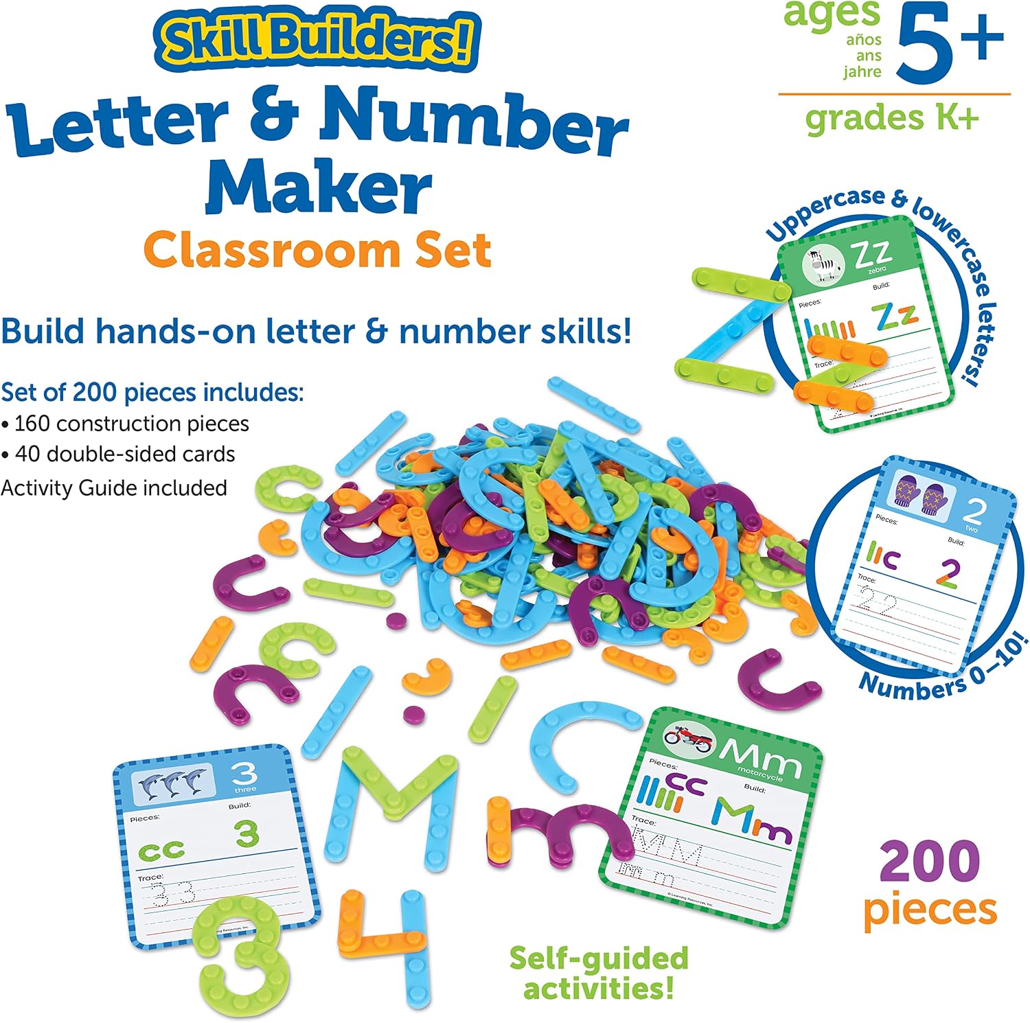 Thumbnail 5 de Learning Resources LER8594 – zestaw do nauki liter i cyfr, 200 elementów