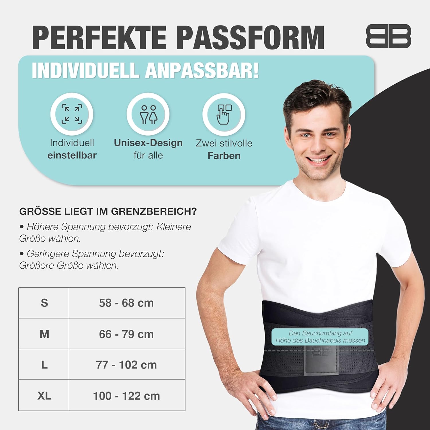Thumbnail 3 de BACK BODYGUARD Rückenstützgürtel für Herren & Frauen (Nierengurt/Ortho-Gürtel) – Schwarz, M