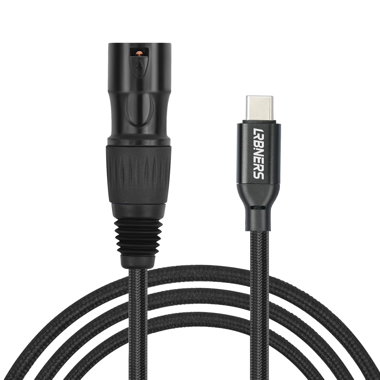 Detalle de Lrbners TY015BK-10 USB-C to XLR Male Audio Cable, Braided, 3.3 ft