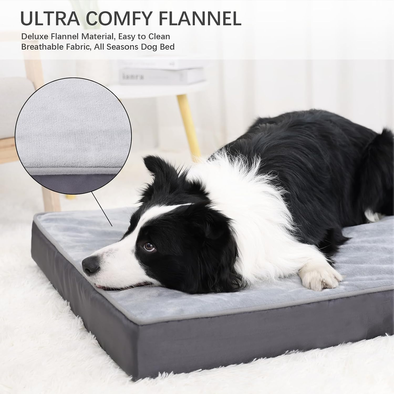 Thumbnail 1 de Jaspuriea Small Orthopedic Dog Bed with Waterproof Cover – 60x45x9cm