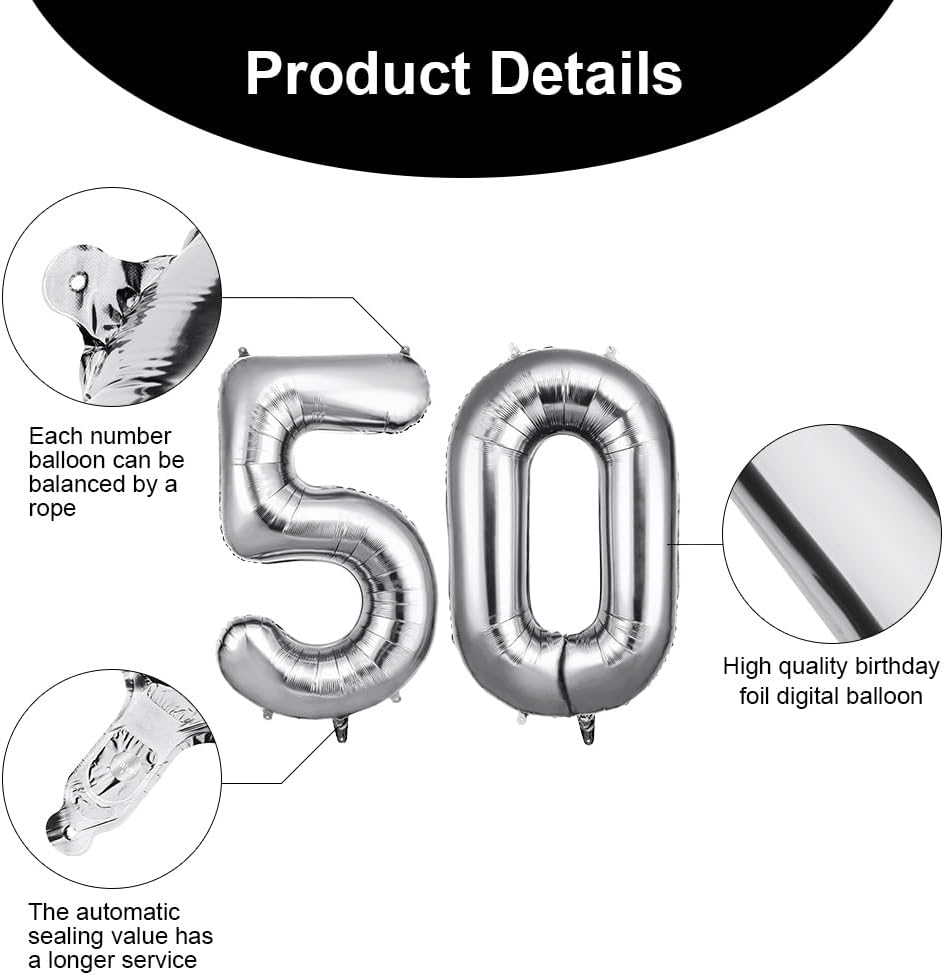 Thumbnail 2 de OFFCUP Zahlen Luftballon 50 101 cm 🎈