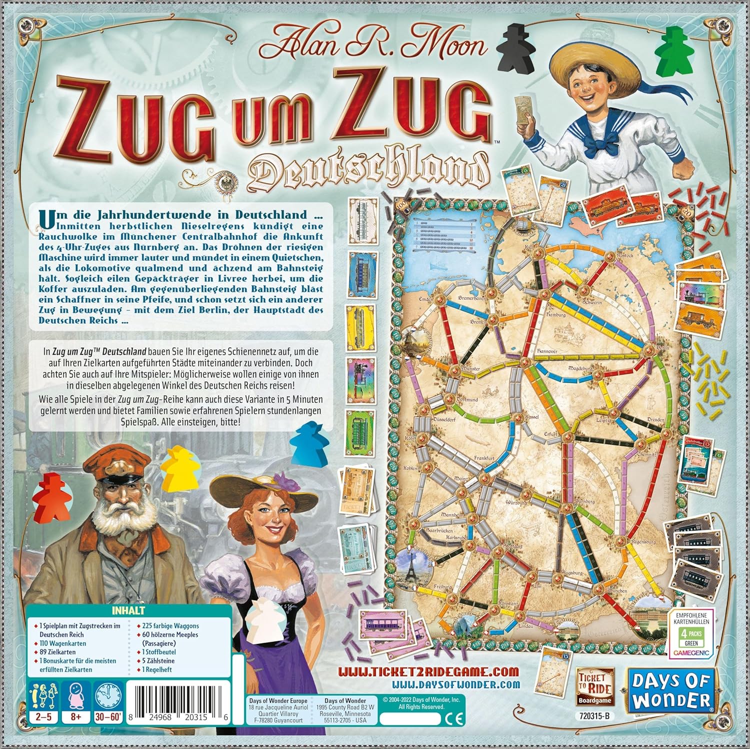 Detalle de Asmodee Zoug um Zug Deutschland Neuauflage 1902 – Version Allemande