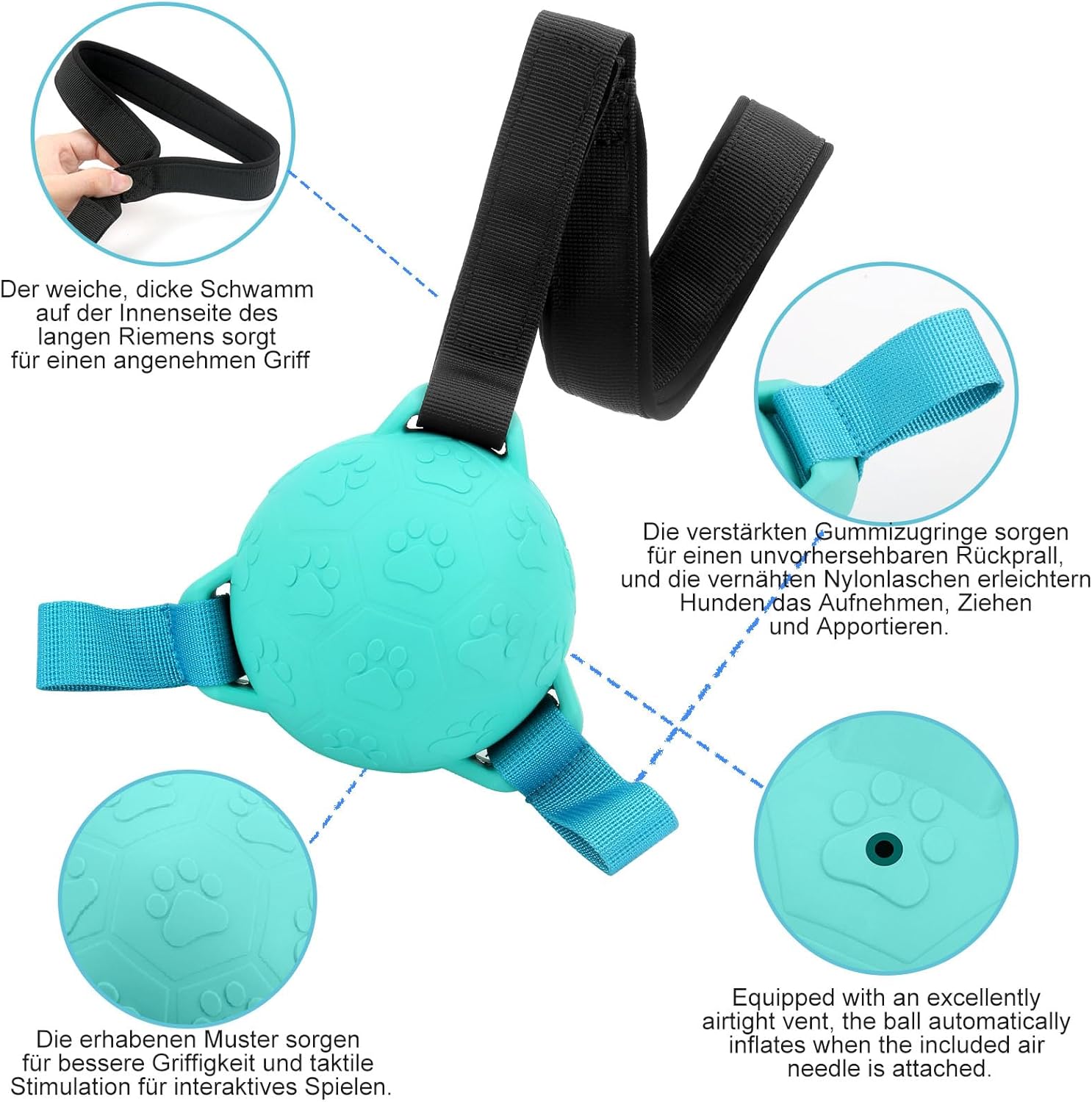 Thumbnail 2 de LOTUSWILD Balle pour chien 9,7 cm Bleu