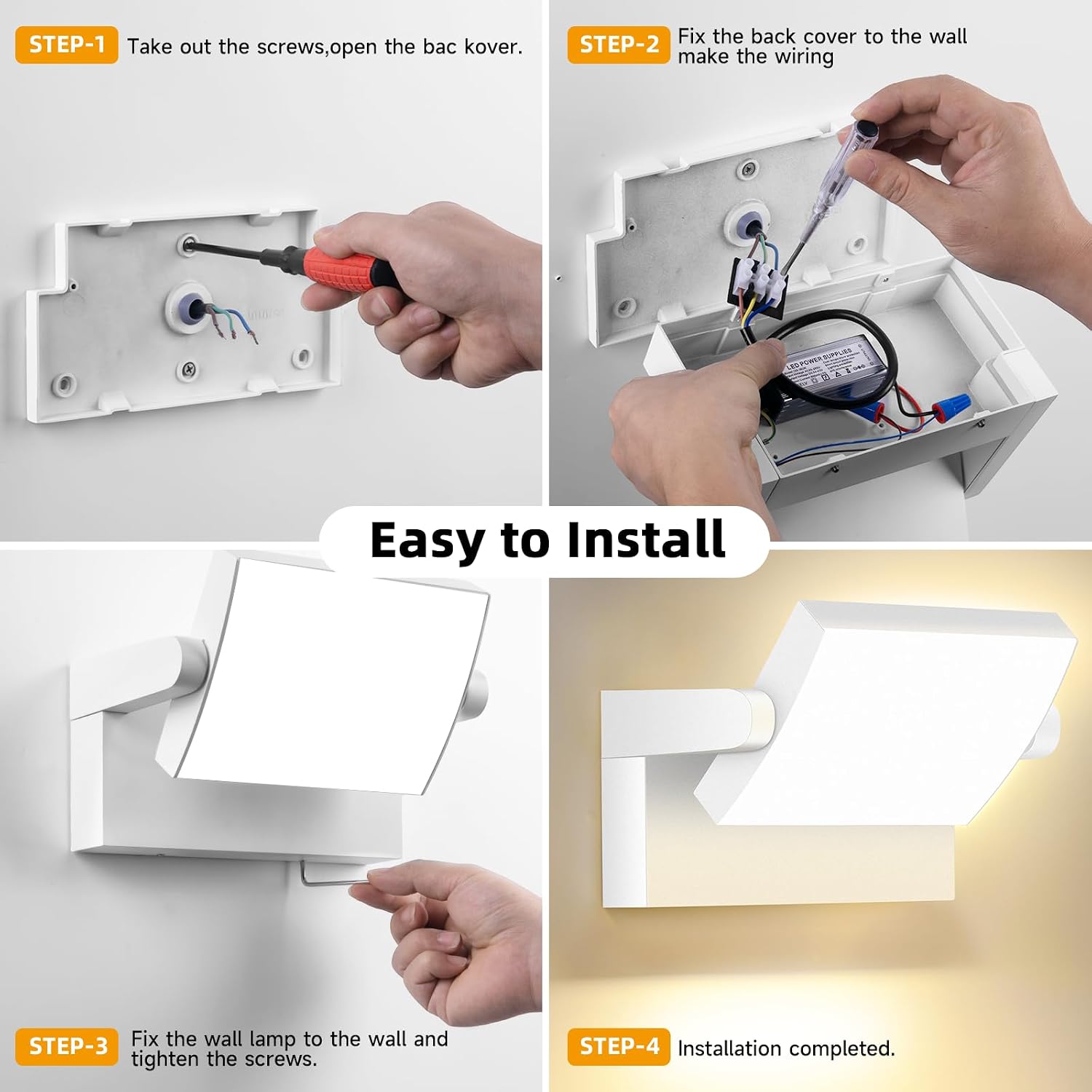 Detalle 2 de Applique LED esterno 40 W con pannello girevole