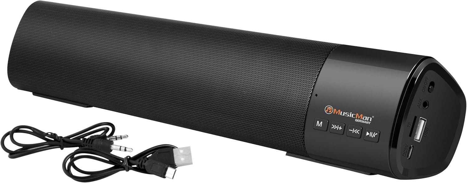 Detalle de Musicman Mini-Soundbar BT 5.1 mit FM, USB & AUX – kompakte All-in-One‑Soundbar für Filme, Musik und Radio