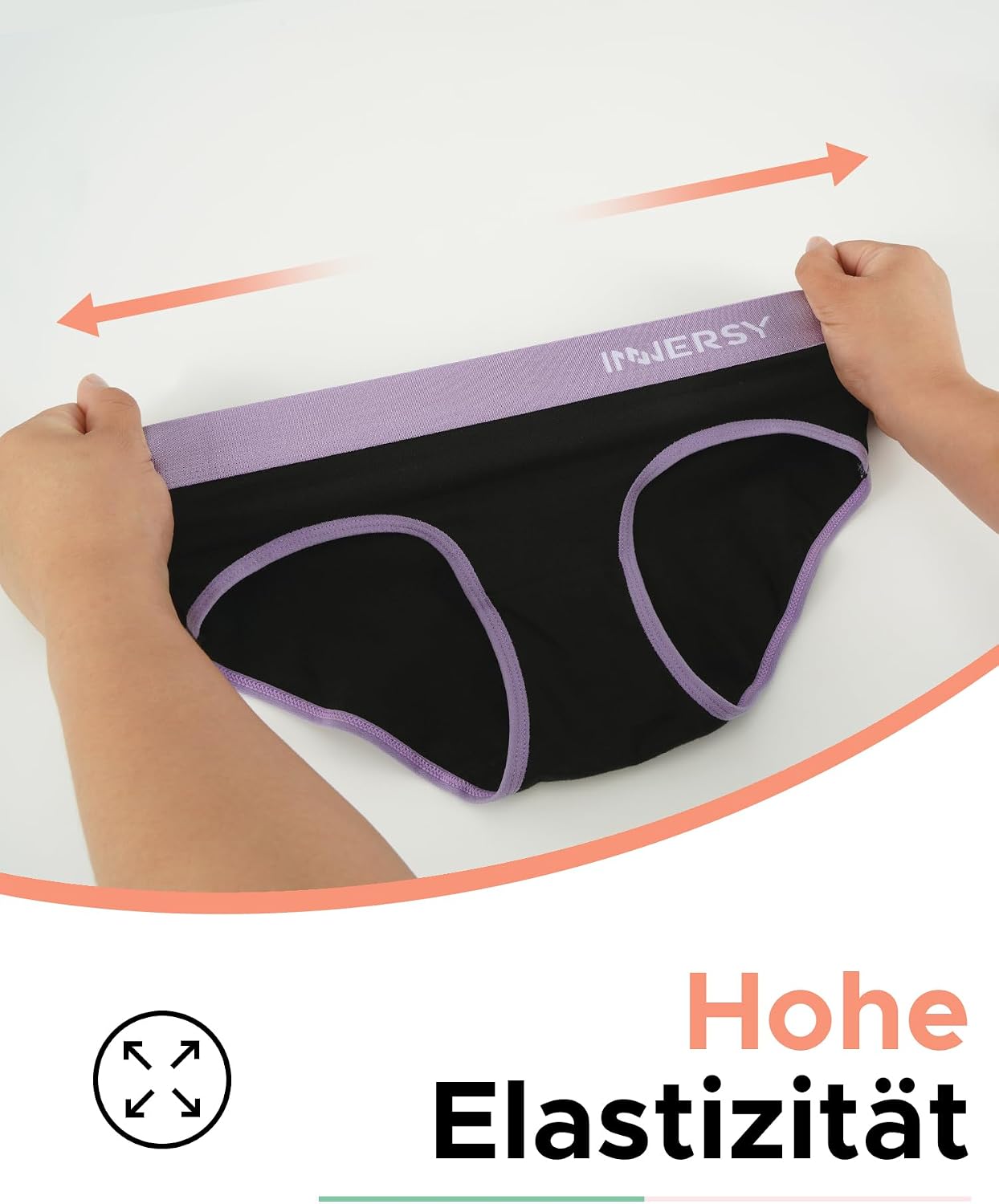 Detalle de INNERSY Unterhosen Teenager Mädchen (8–16) Baumwolle im 6er-Pack – weiche Slips für Alltag & Sport