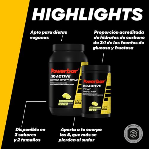 Detalle de PowerBar Isoactive Limón 1320 g — Energía y electrolitos para esfuerzos sostenidos