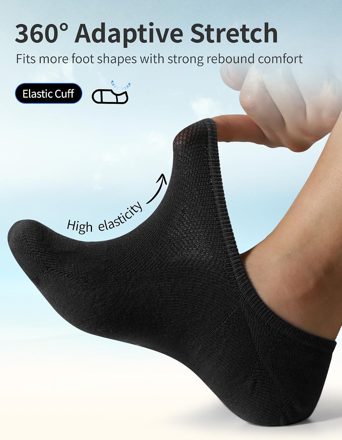 Detalle de CLOSEMATE Socken No-Show Trainer Socks, Silicone Heel Grips, 6P
